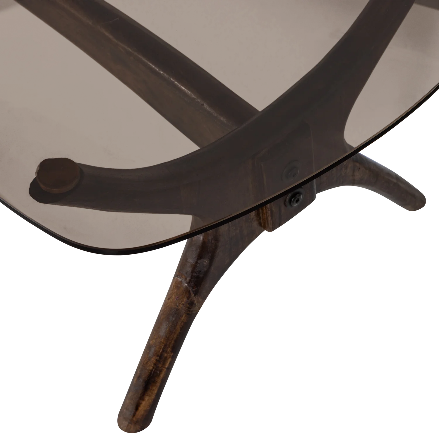 Koffietafel FLASH van mango-hout en glas