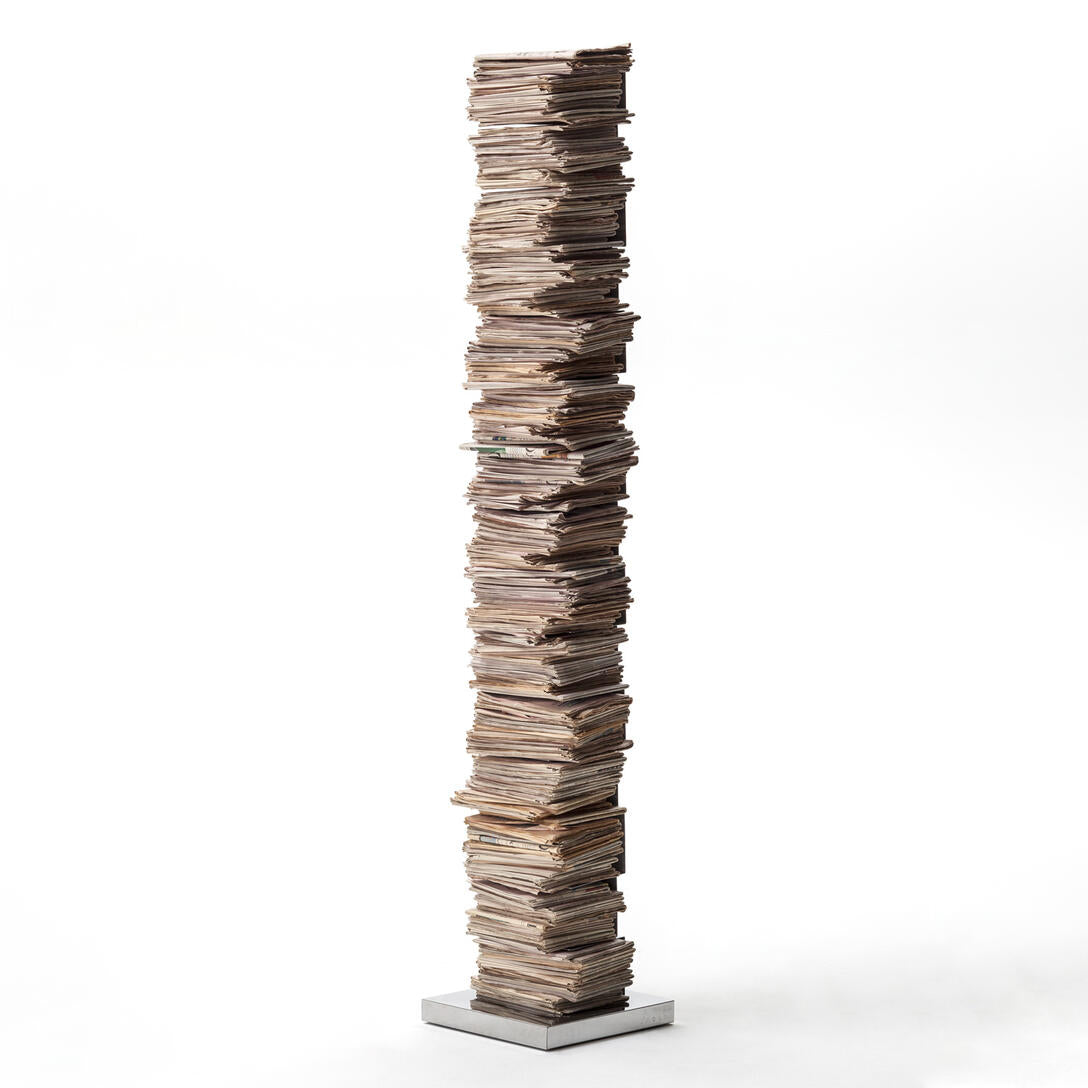 Zwarte PTOLOMEO ART boekenrek met stalen basis