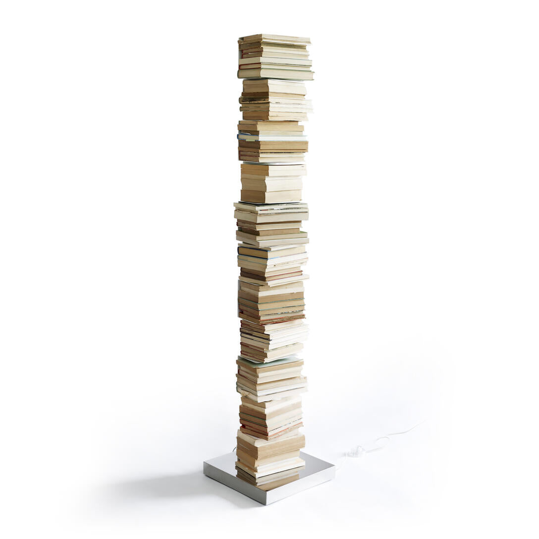 Verlichte boekenplank PTOLOMEO LUCE staal