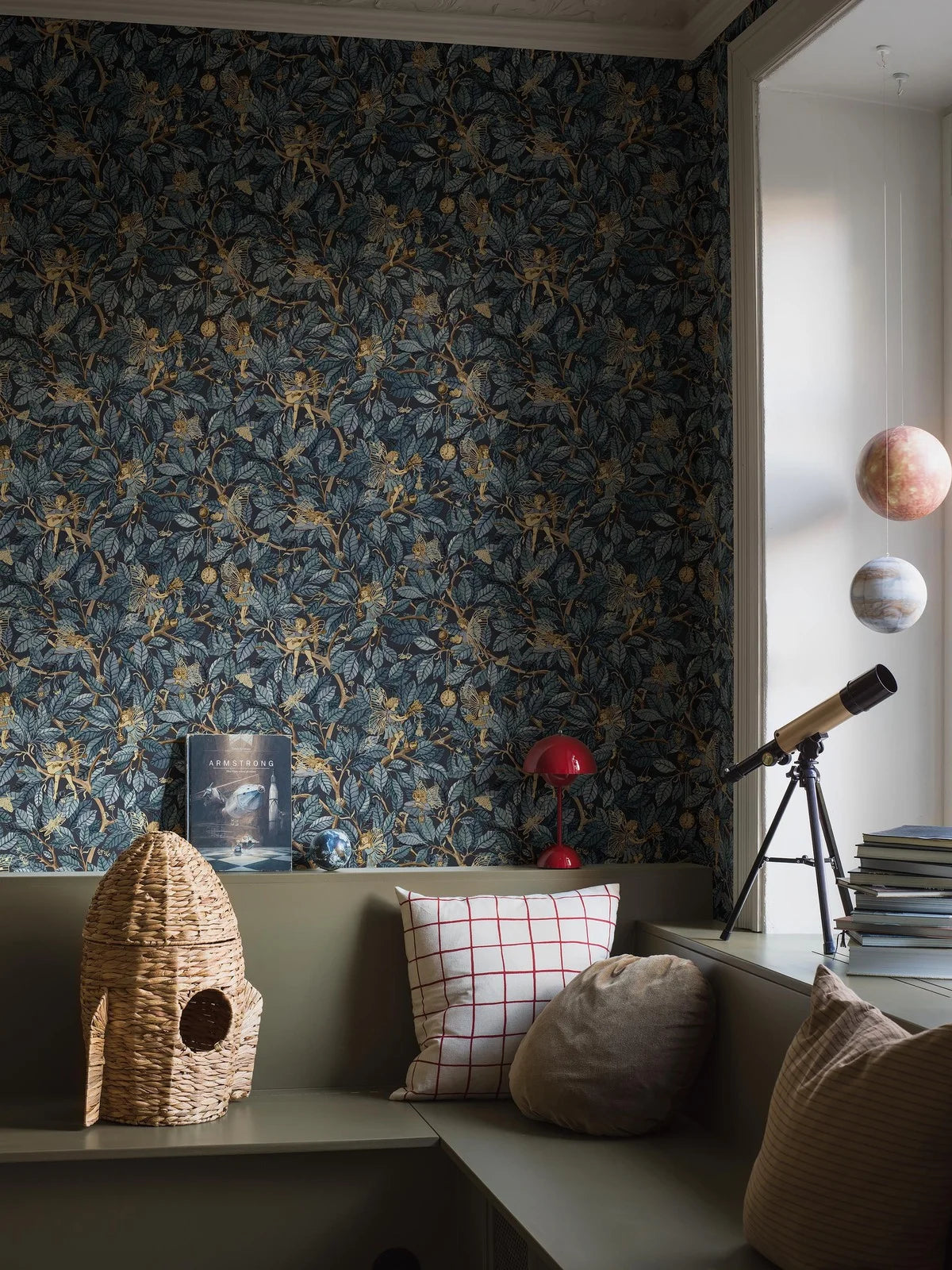 Children's wallpaper with a fairy tale fairy motif FAIRIES dark blue