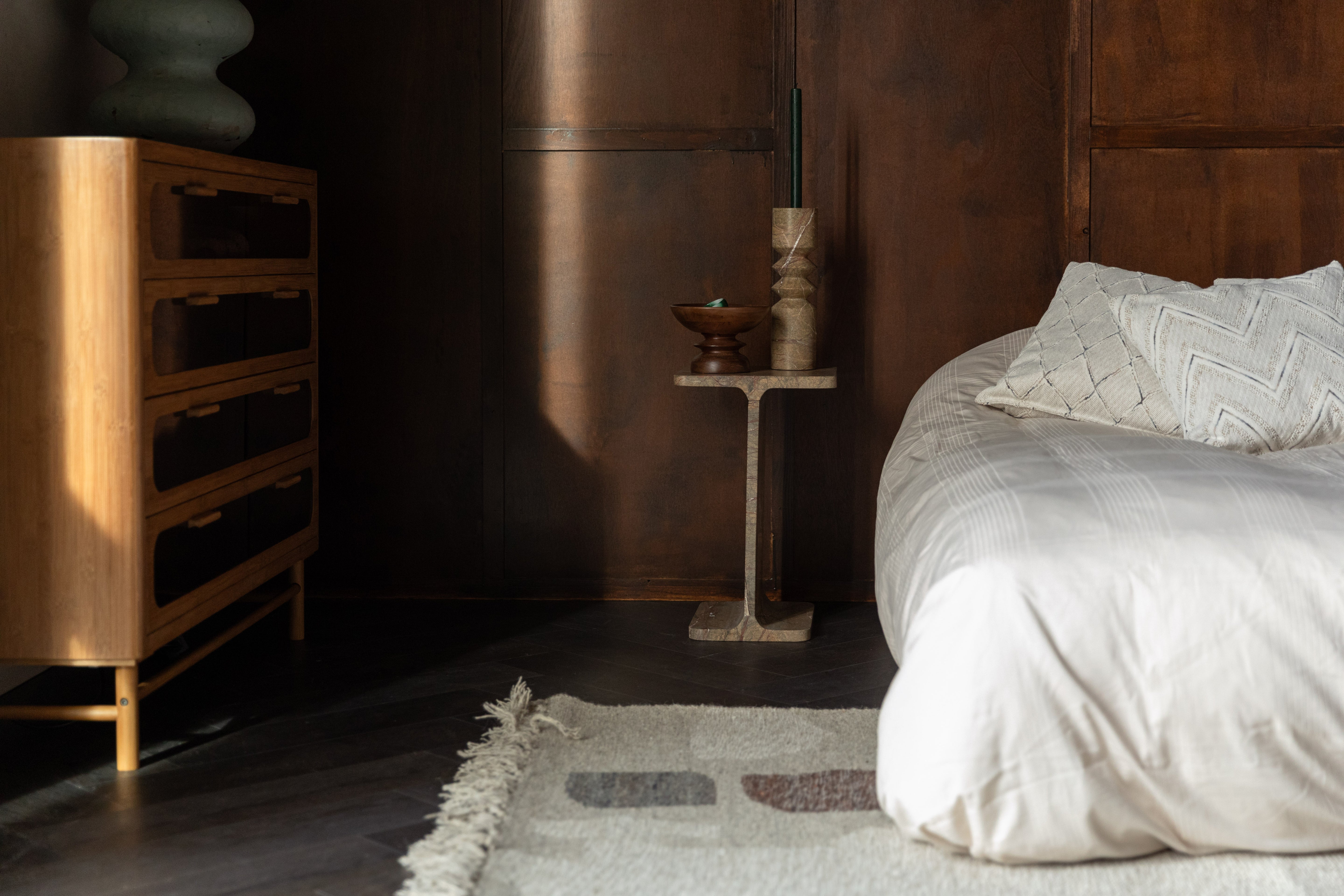 Kaarsenhouder SATPURA bruin marmer