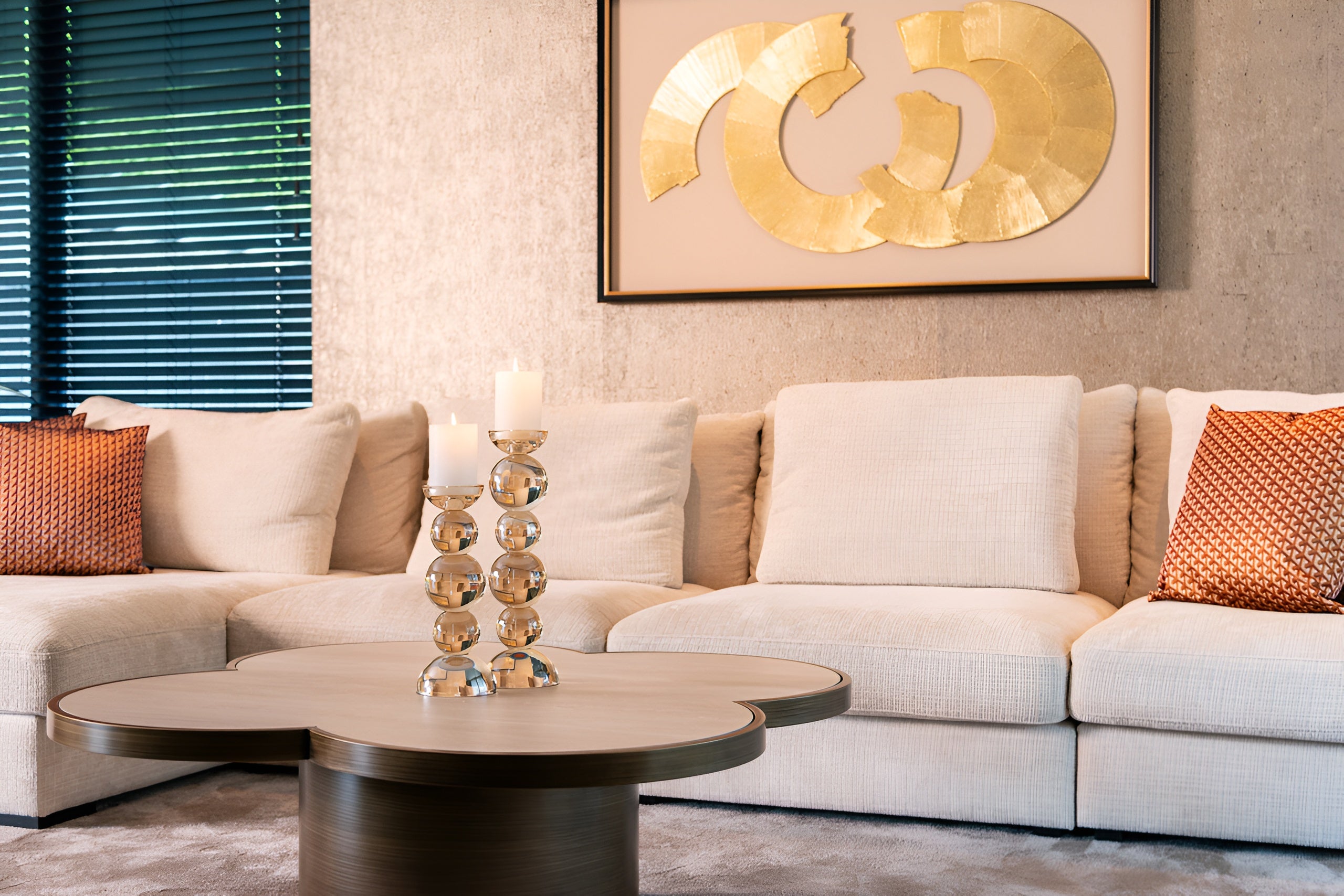 EMIE brown glass candlestick