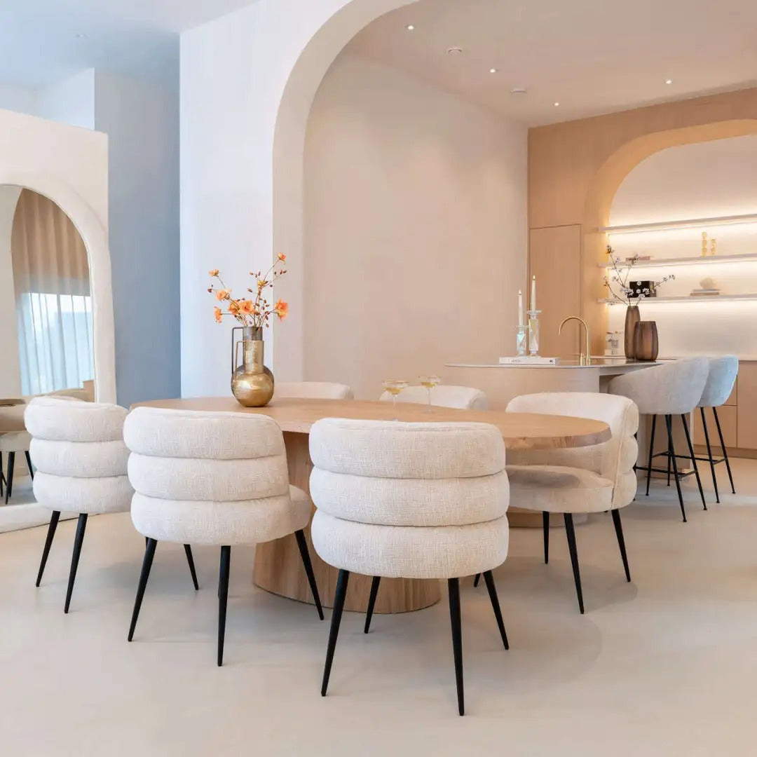 Ovale tafel FICTUS beige