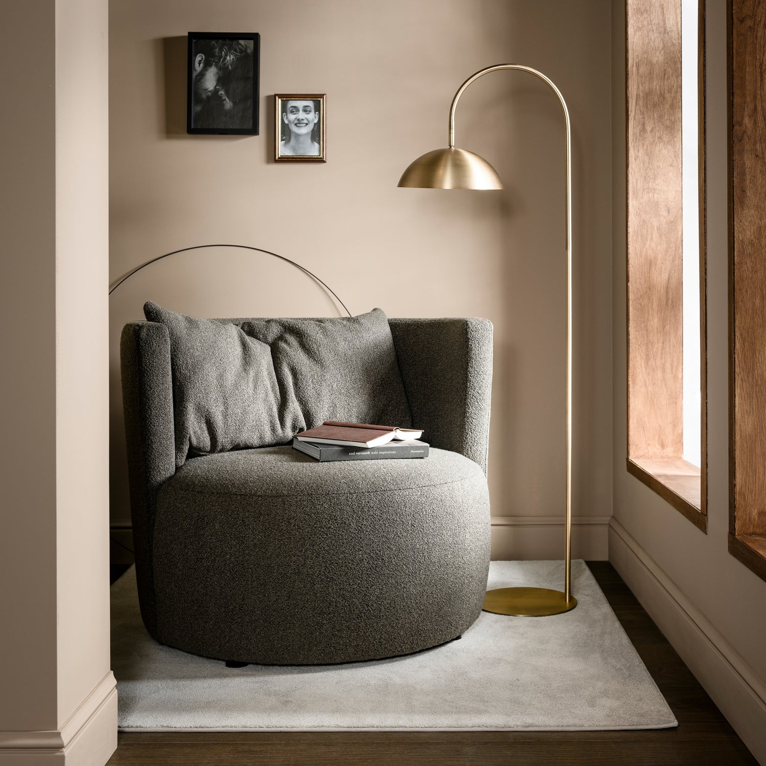 Fauteuil EXPLORE bruin bouclé