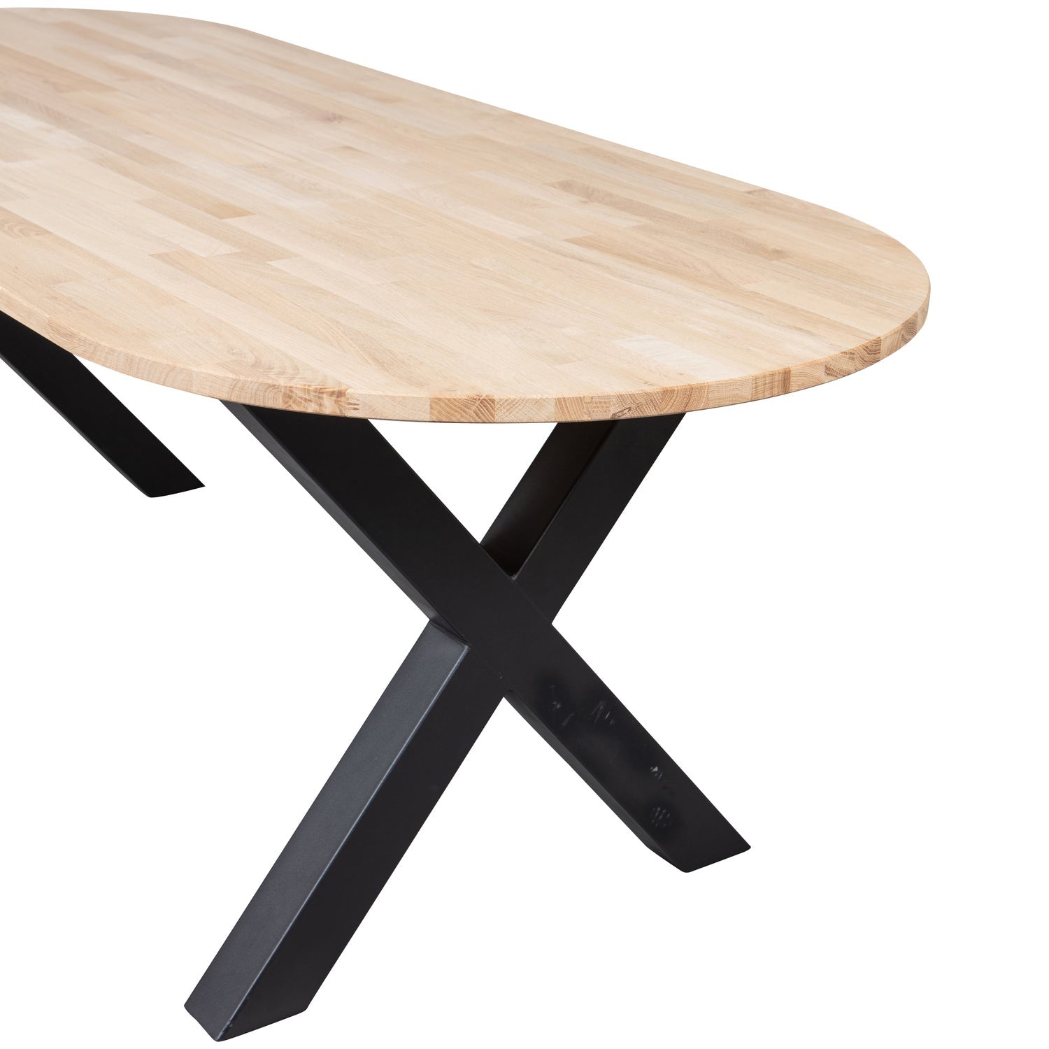 Oval Table TABLO oak with X-shaped base
