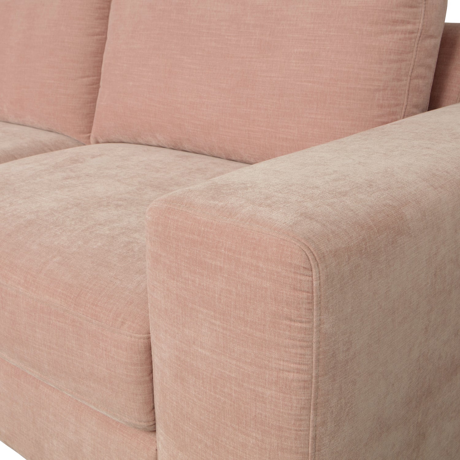 Sofa FAMILY - moduł końcowy prawostronny różowy do salonu – styl japandi