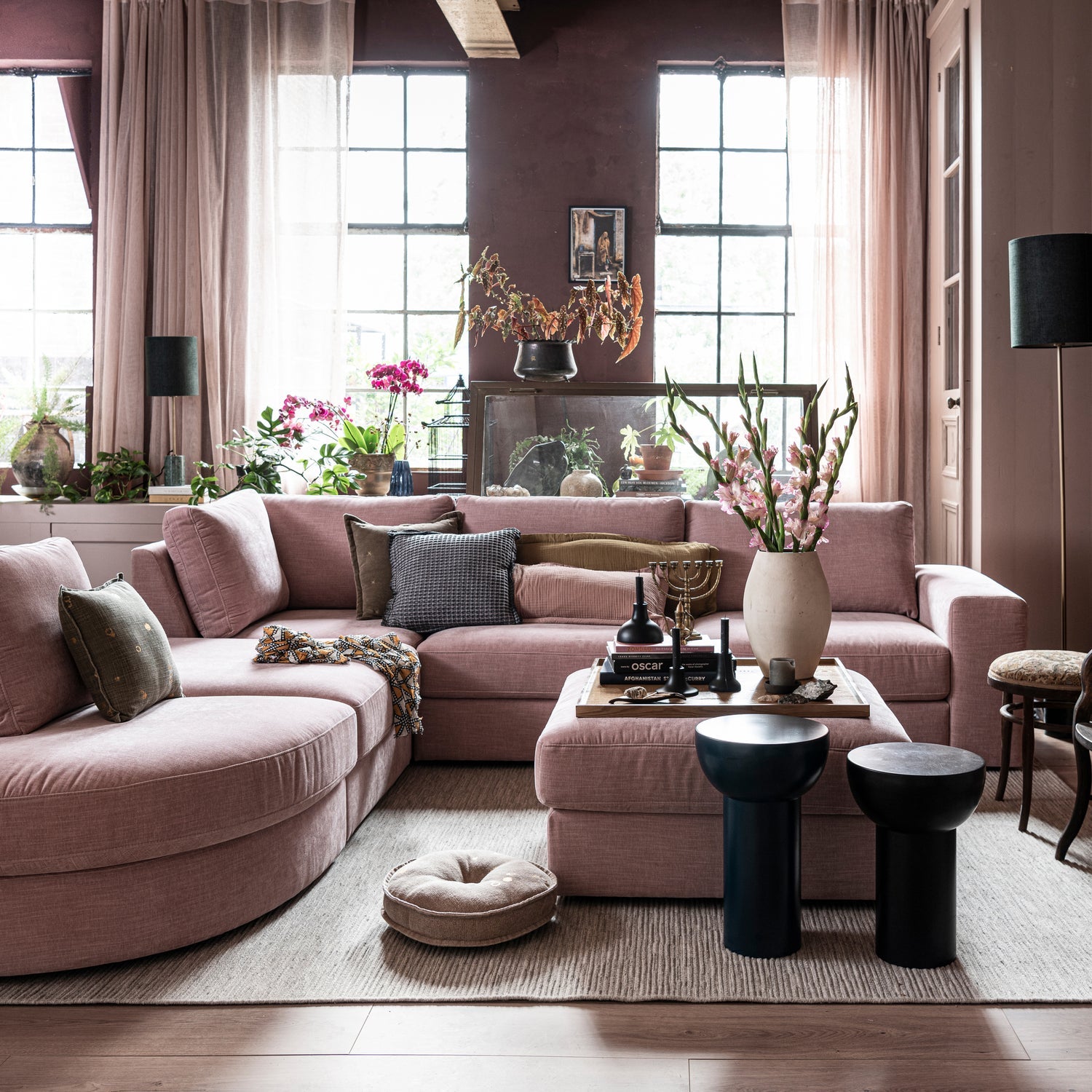 Sofa FAMILY - hoekmodule roze