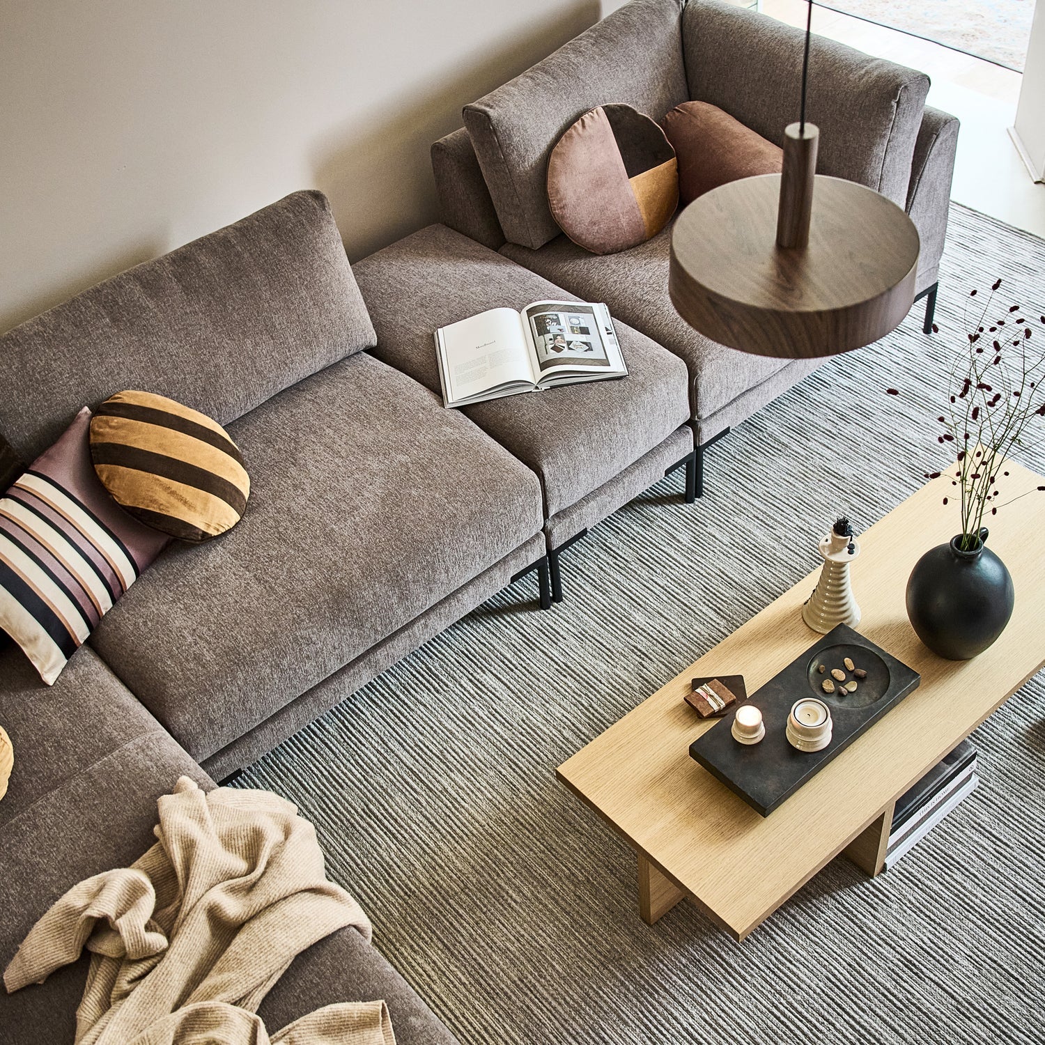 Sofa COUPLE - hoekmodule taupe