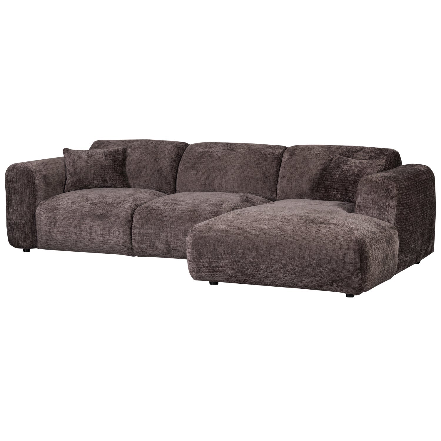 Right-facing modular CLOUD corner sofa in brown