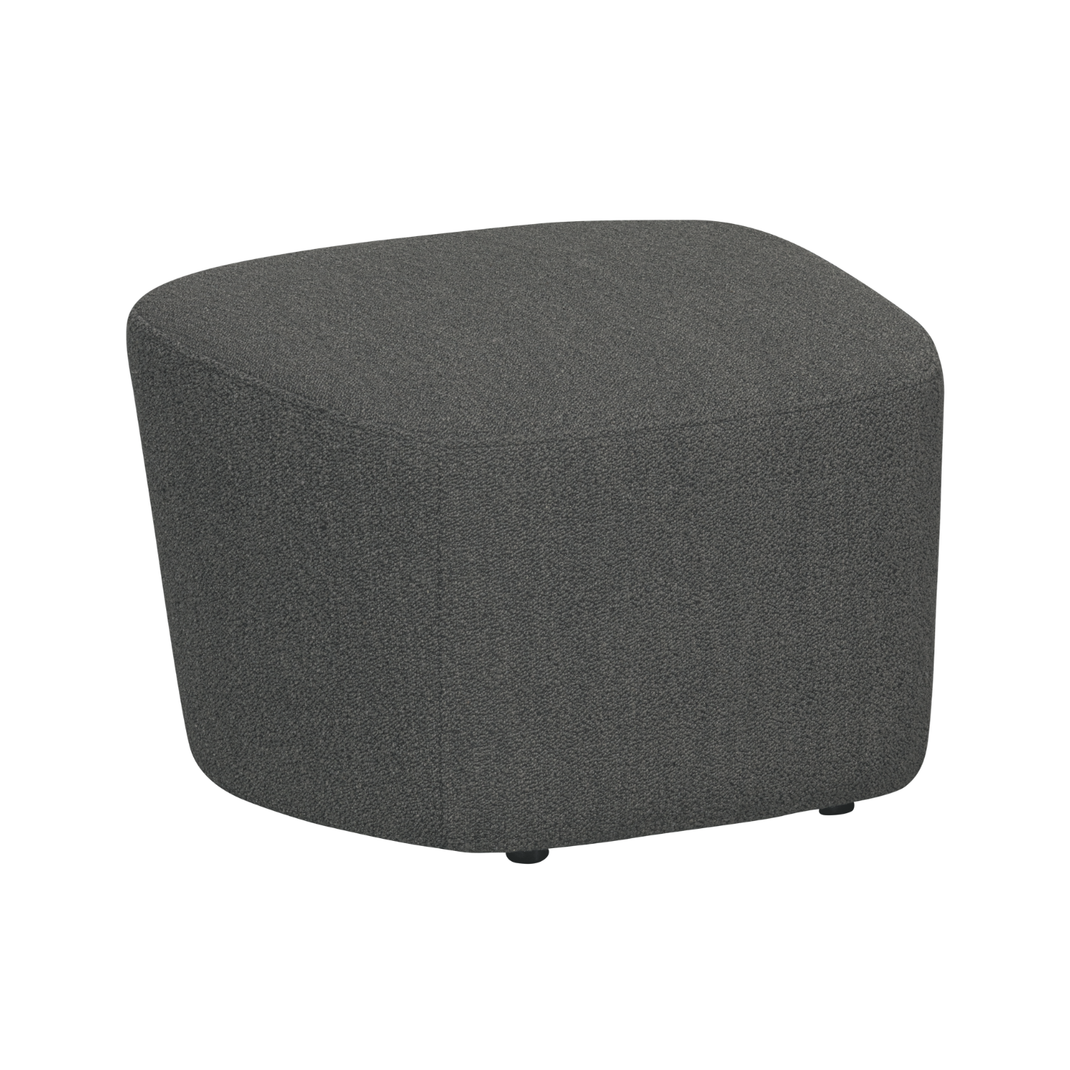 LOFTY Dark Gray Bouclé Pouf