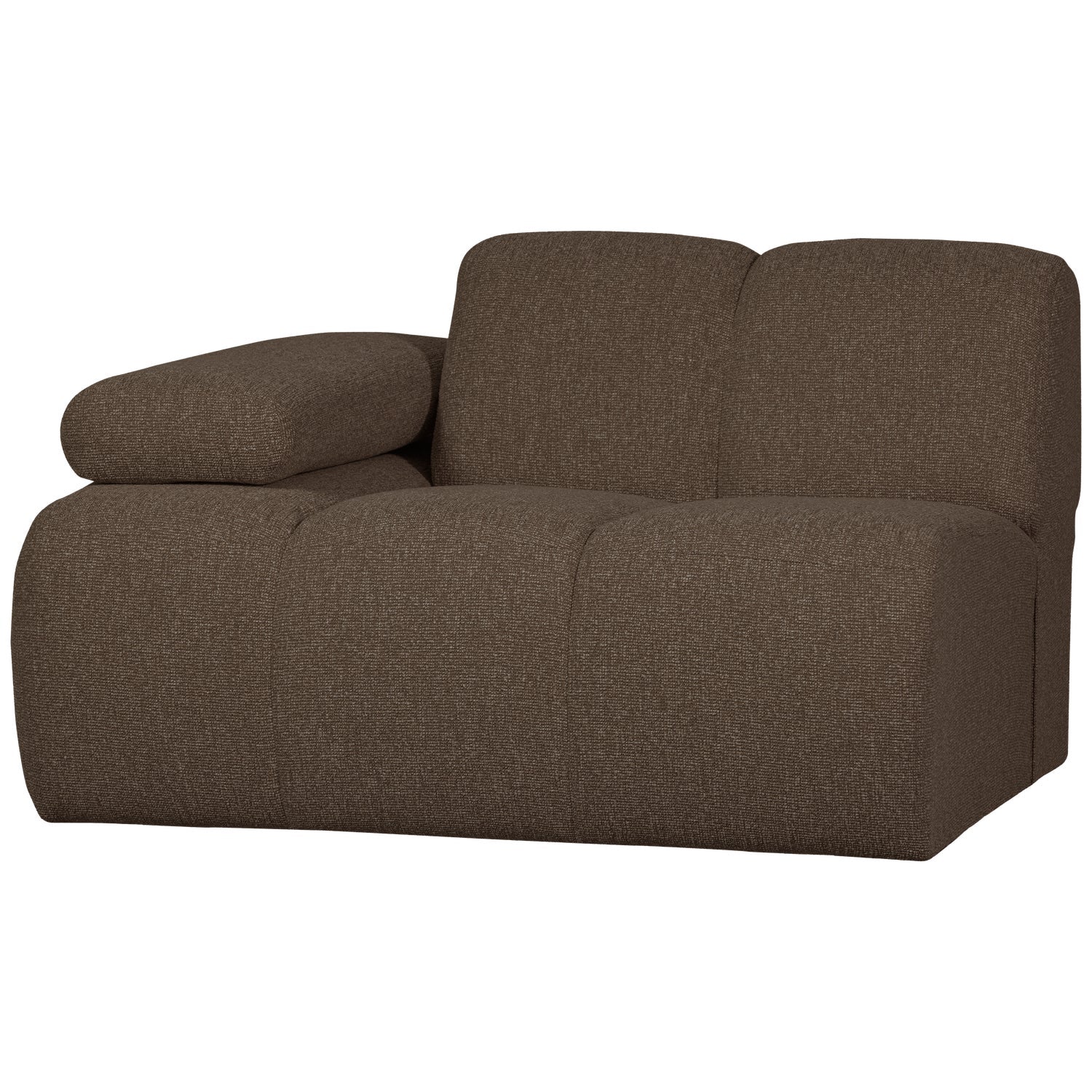 MOJO modular sofa - left element dark brown bouclé