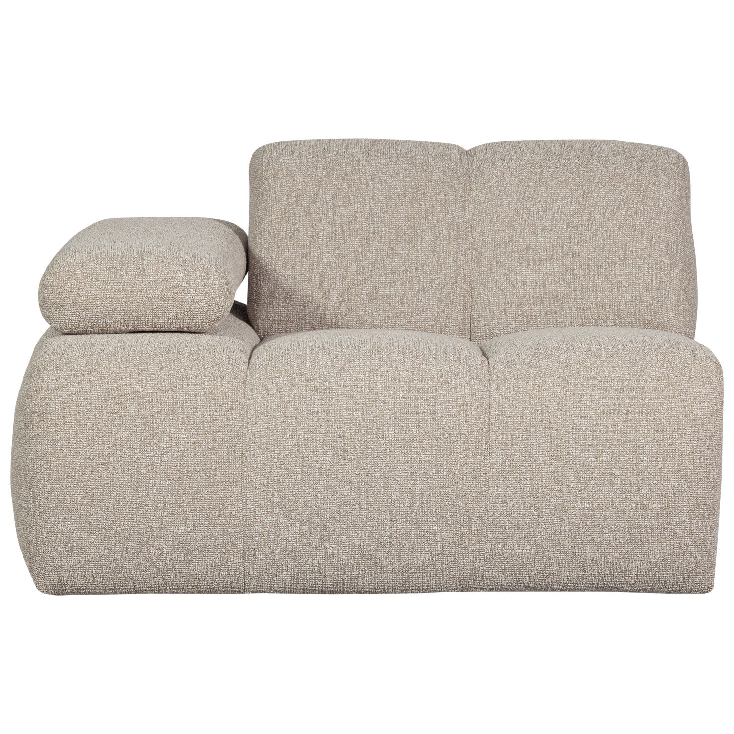 Modulaire bank MOJO - linker element beige gemêleerd bouclé