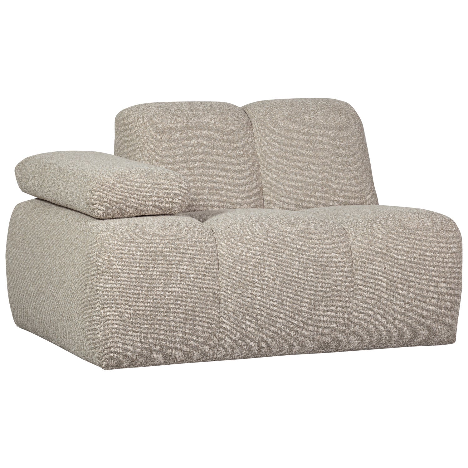 Modulaire bank MOJO - linker element beige gemêleerd bouclé