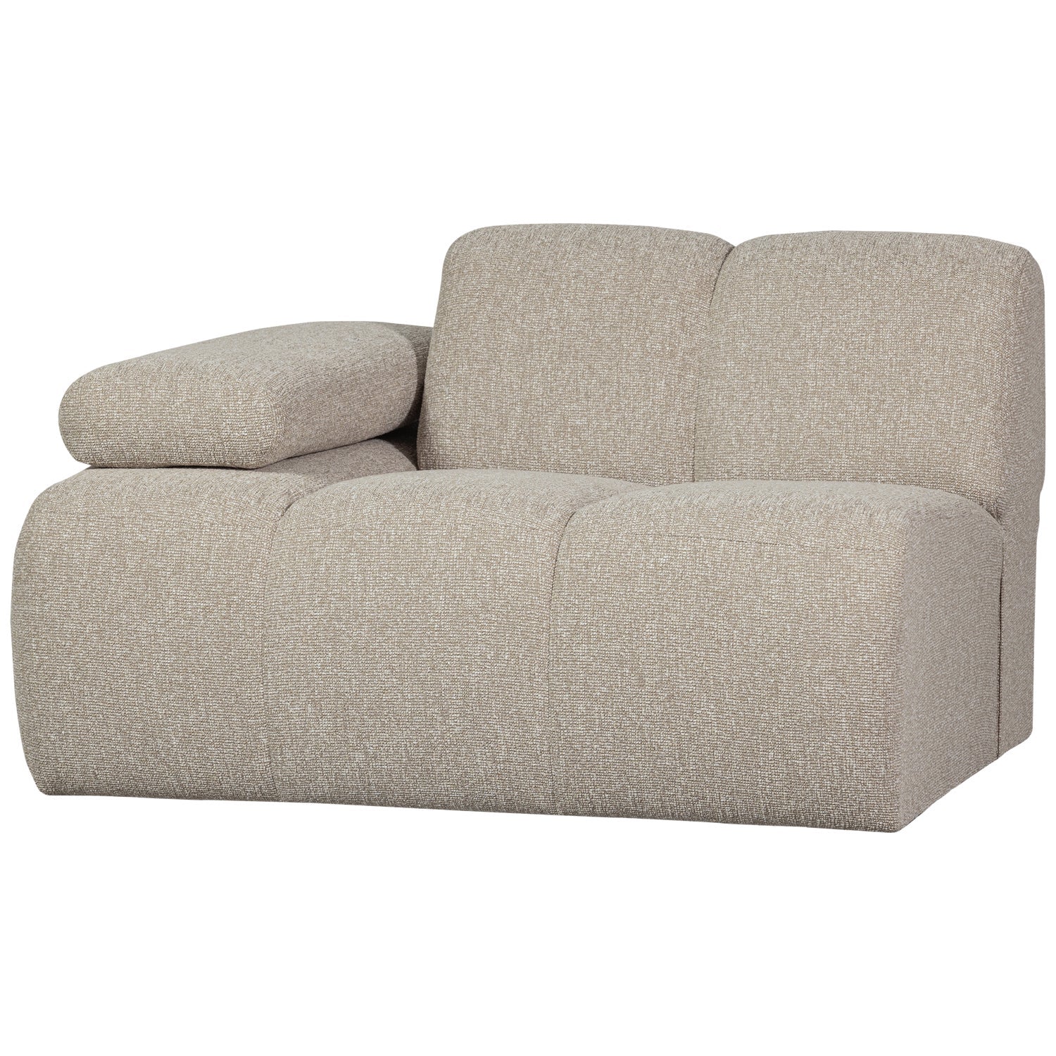 Modulaire bank MOJO - linker element beige gemêleerd bouclé