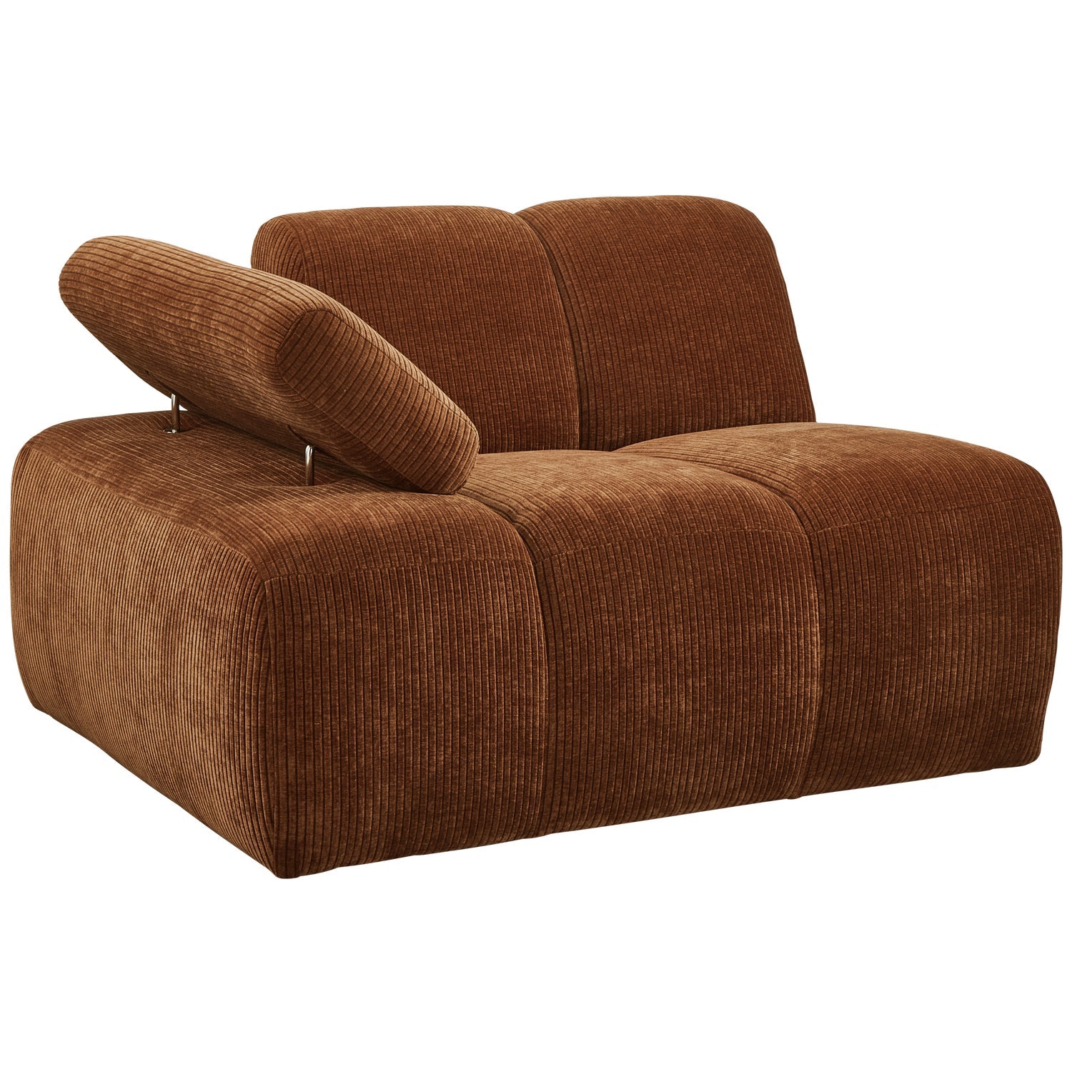Modulares Sofa MOJO - linkes Element aus braunem Cord