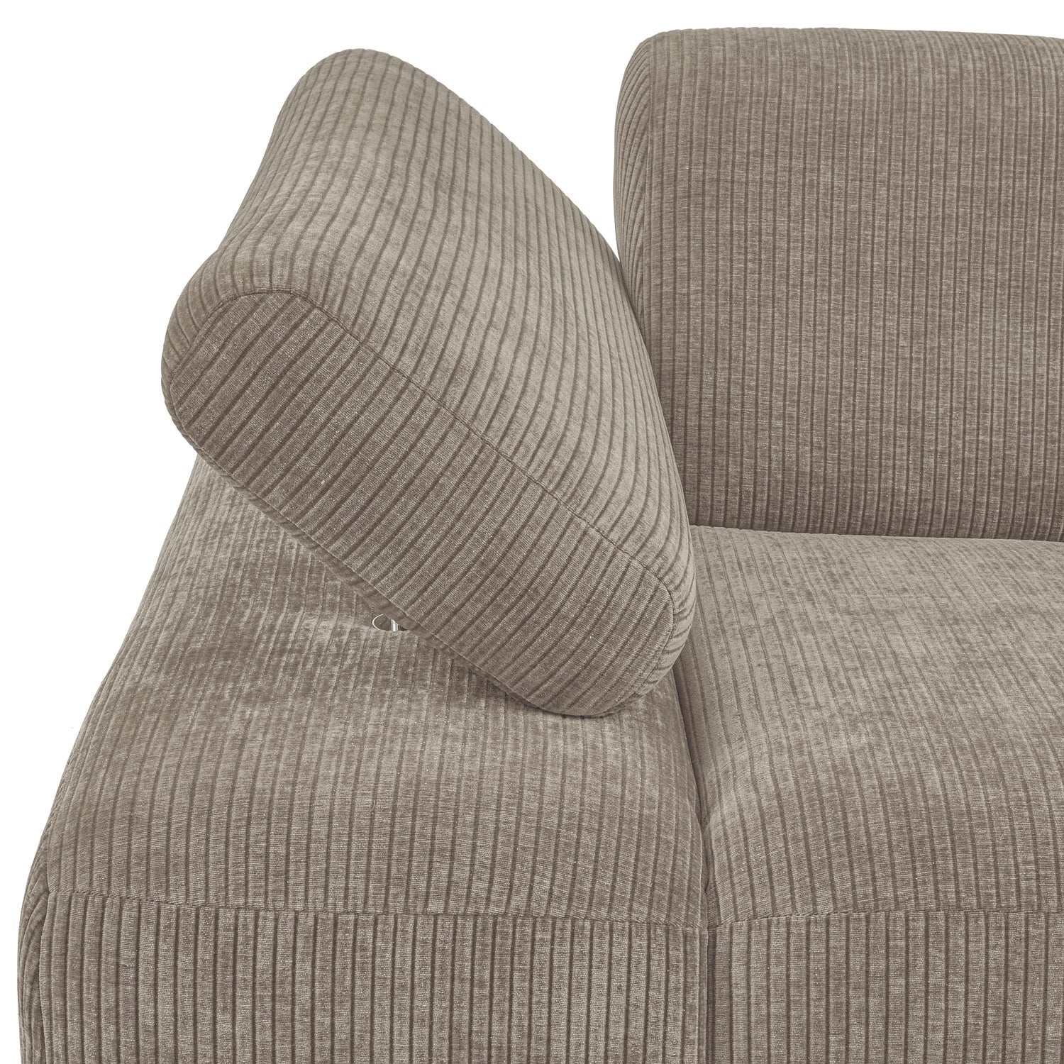 Modulares Sofa MOJO - linkes Element in dunkel sandfarbenem Cord