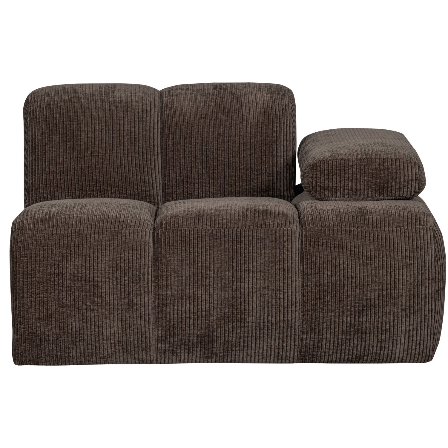 Modulares Sofa MOJO - rechte Element in dunkelbraunem Cord