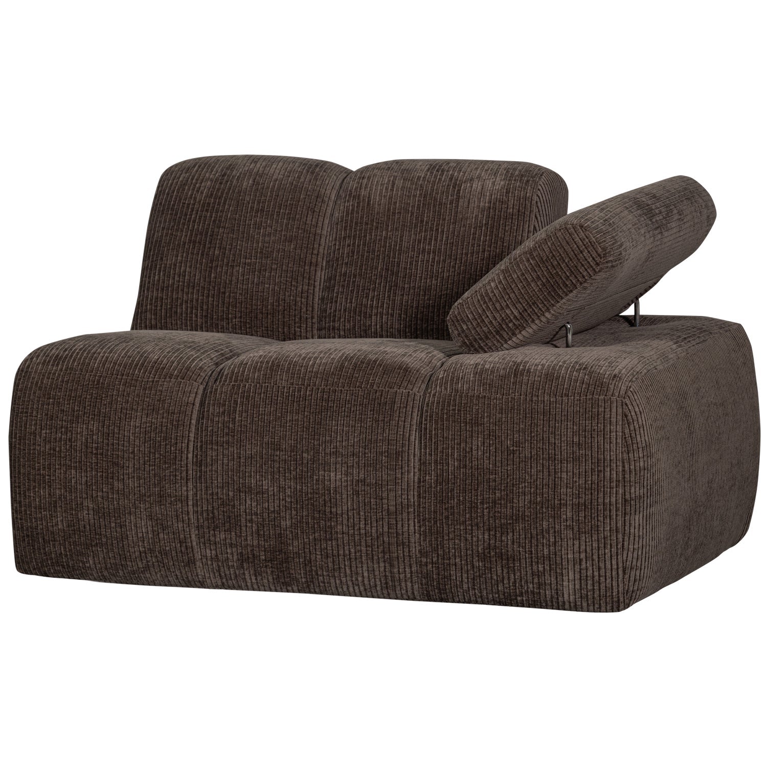 Modulares Sofa MOJO - rechte Element in dunkelbraunem Cord