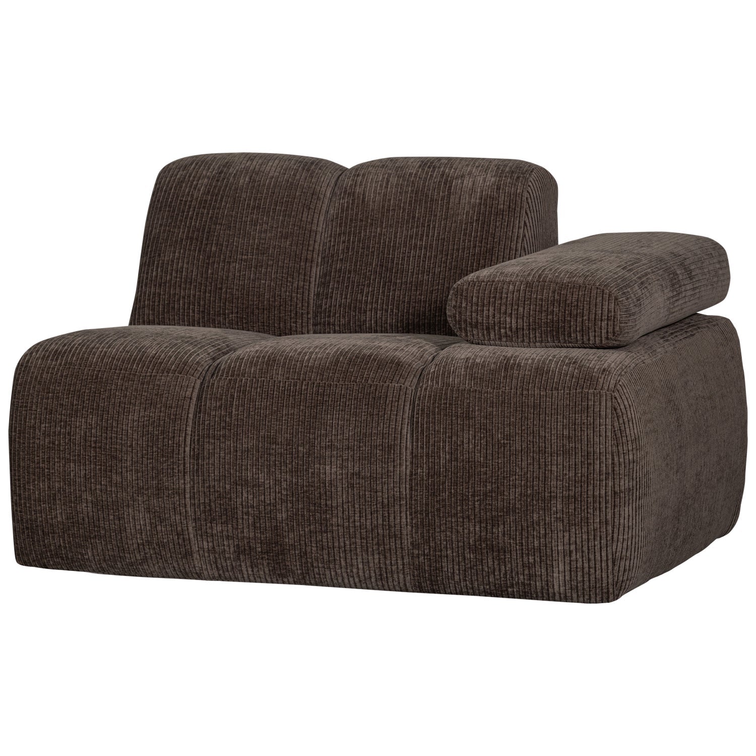 Modulares Sofa MOJO - rechte Element in dunkelbraunem Cord
