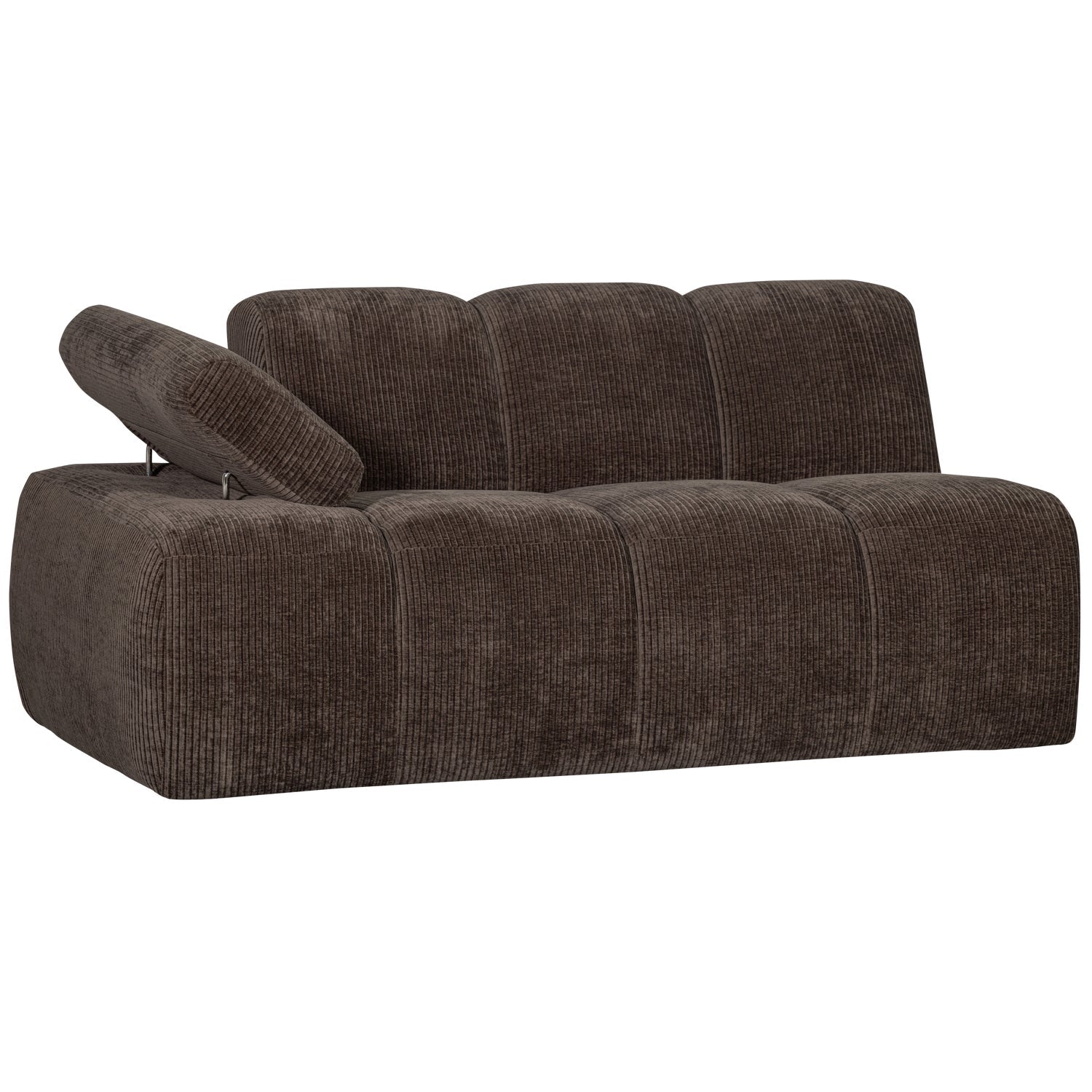 Modulares Sofa MOJO - 1,5-sitziges Element linksseitig in dunkelbraunem Cord