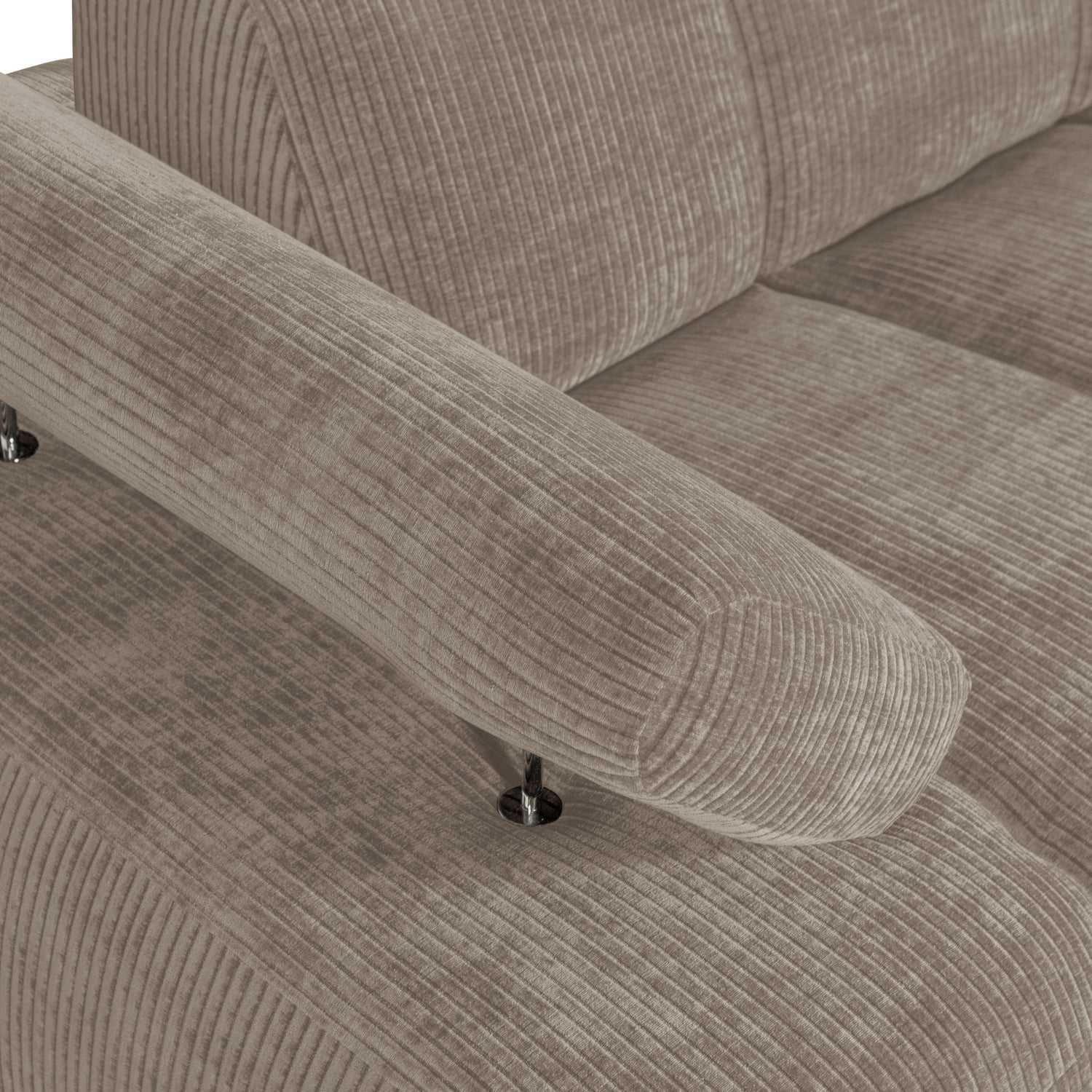 Modulares Sofa MOJO - 1,5-sitziges Element linksseitig in dunkelsandfarbener Cord-Optik