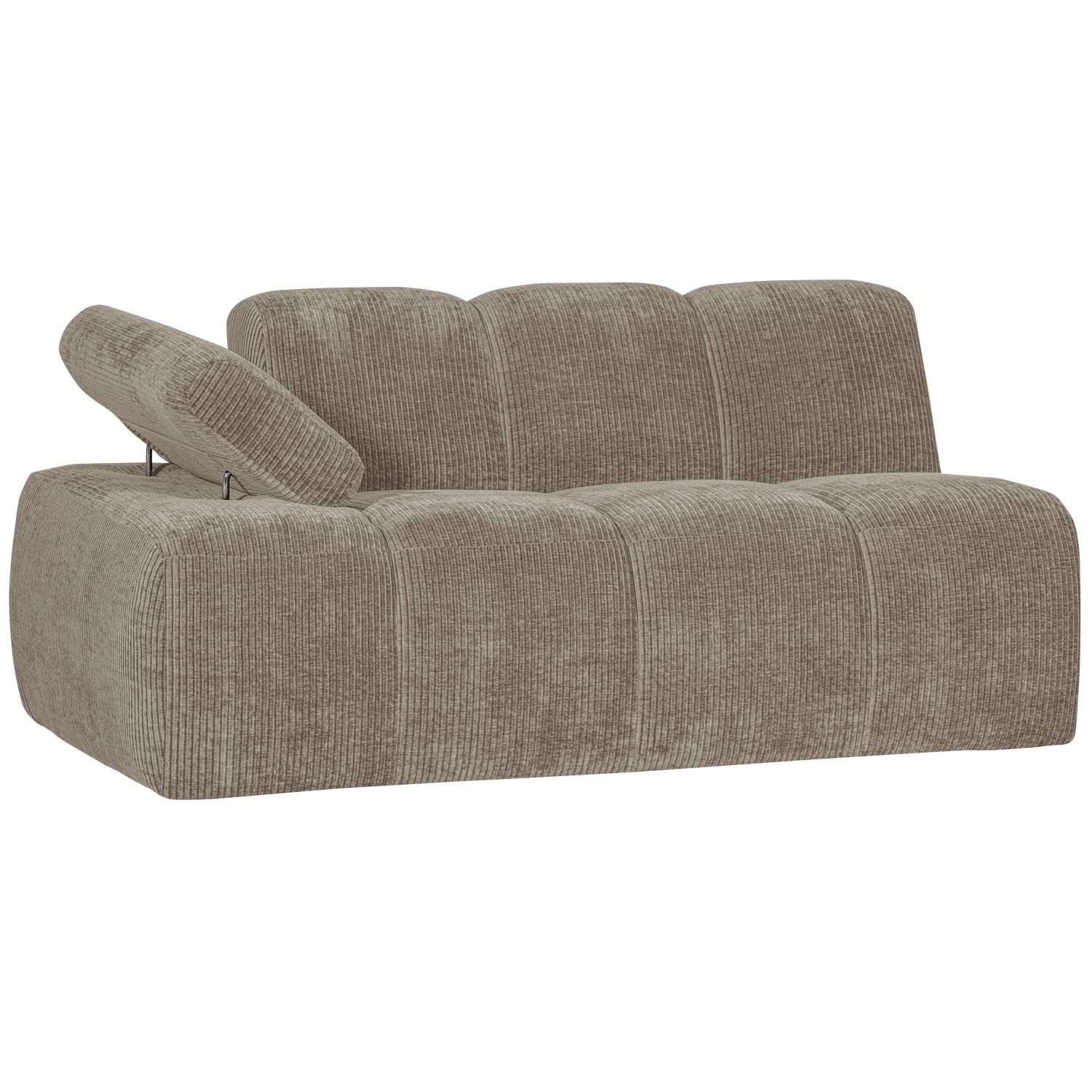 Modulares Sofa MOJO - 1,5-sitziges Element linksseitig in dunkelsandfarbener Cord-Optik