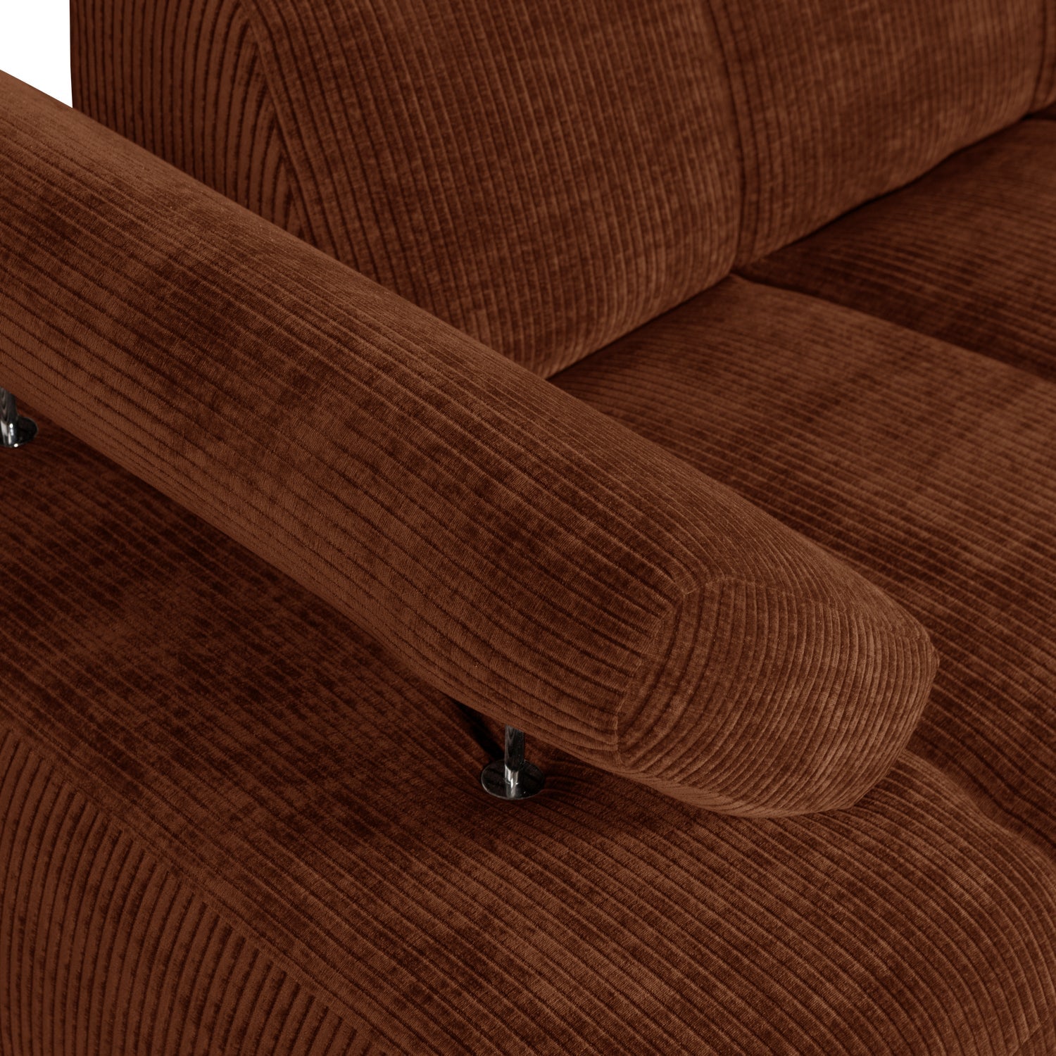 Modulares Sofa MOJO - 1,5-sitziges Element linksseitig braunes Cord