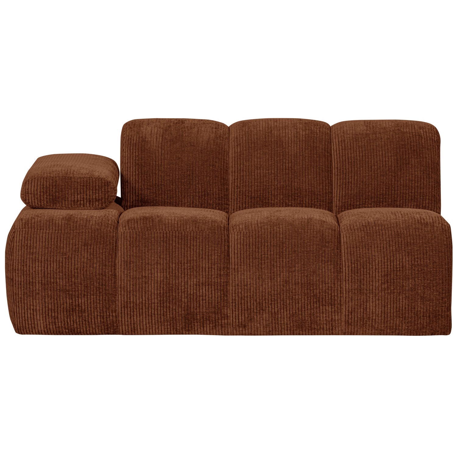 Modulares Sofa MOJO - 1,5-sitziges Element linksseitig braunes Cord