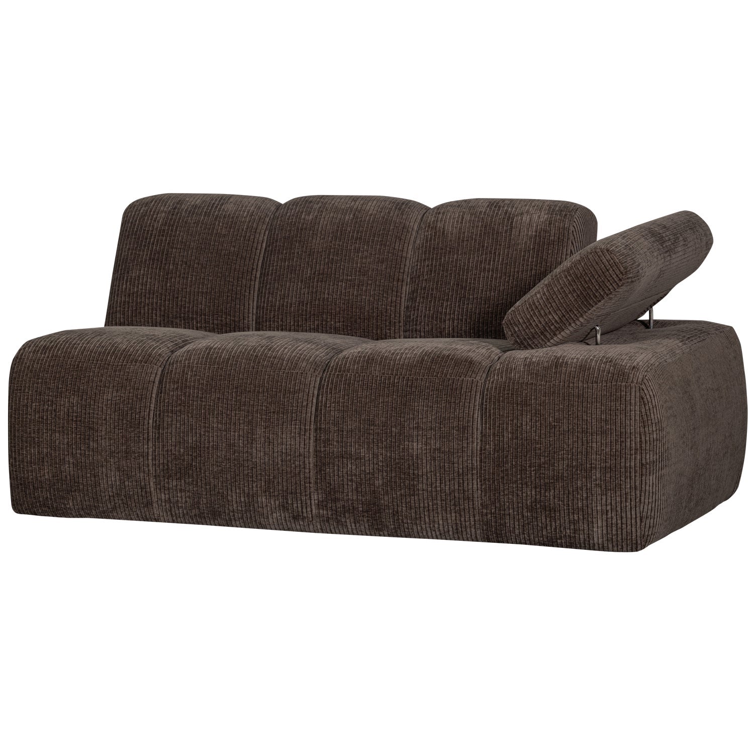 Modulares Sofa MOJO - 1,5-sitziges Element rechtsseitig dunkelbraun Cord