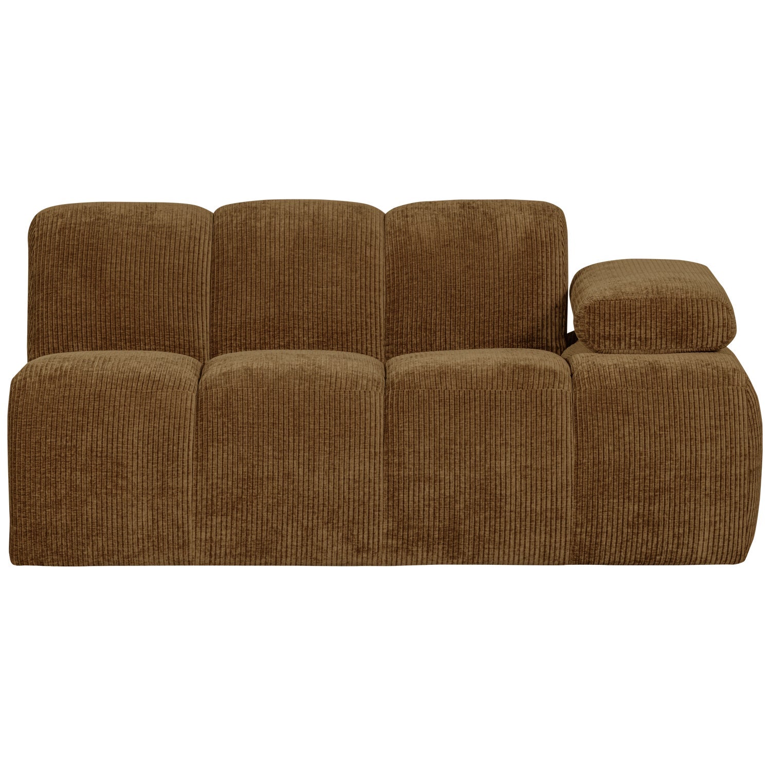 Modulares Sofa MOJO - 1,5-sitziges Element rechtsseitig in dunklem Honigcord