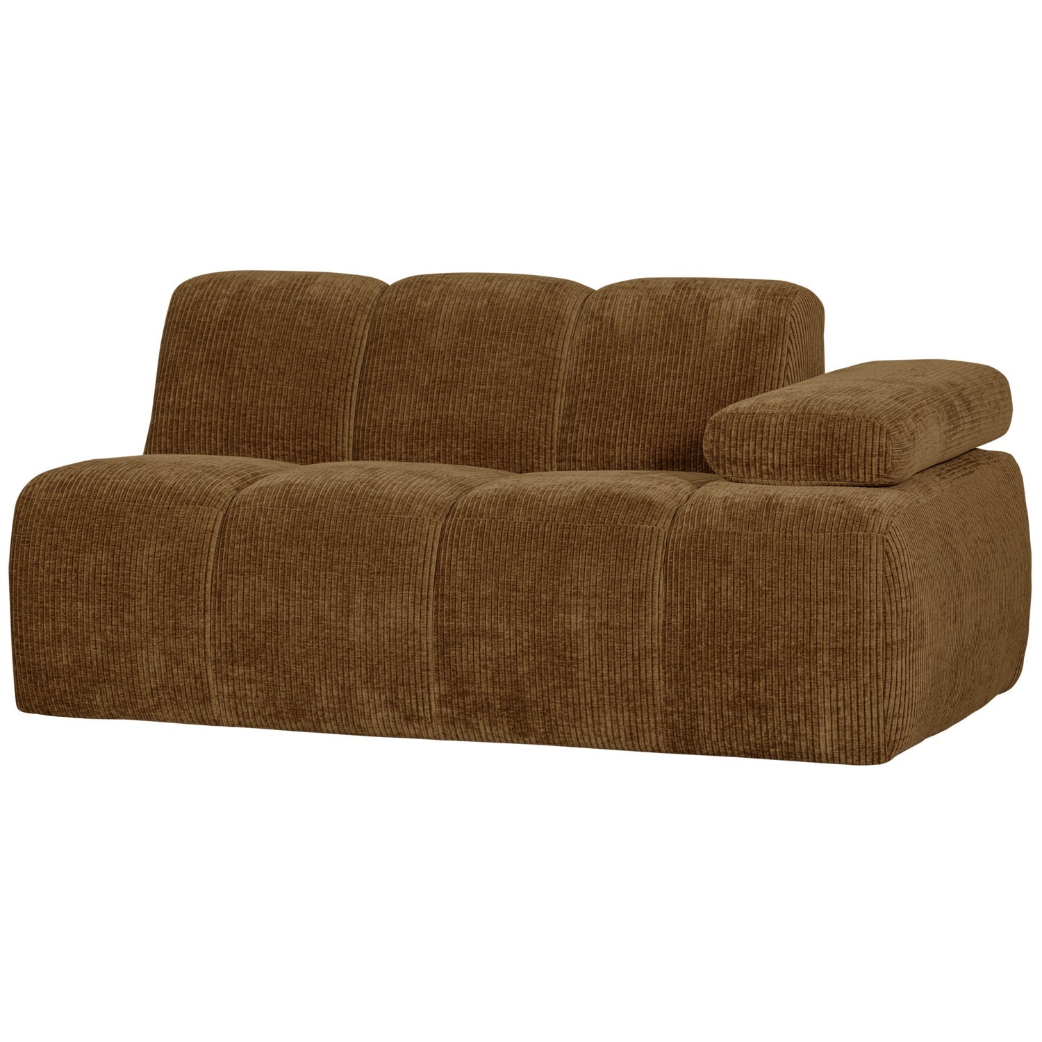 Modulares Sofa MOJO - 1,5-sitziges Element rechtsseitig in dunklem Honigcord