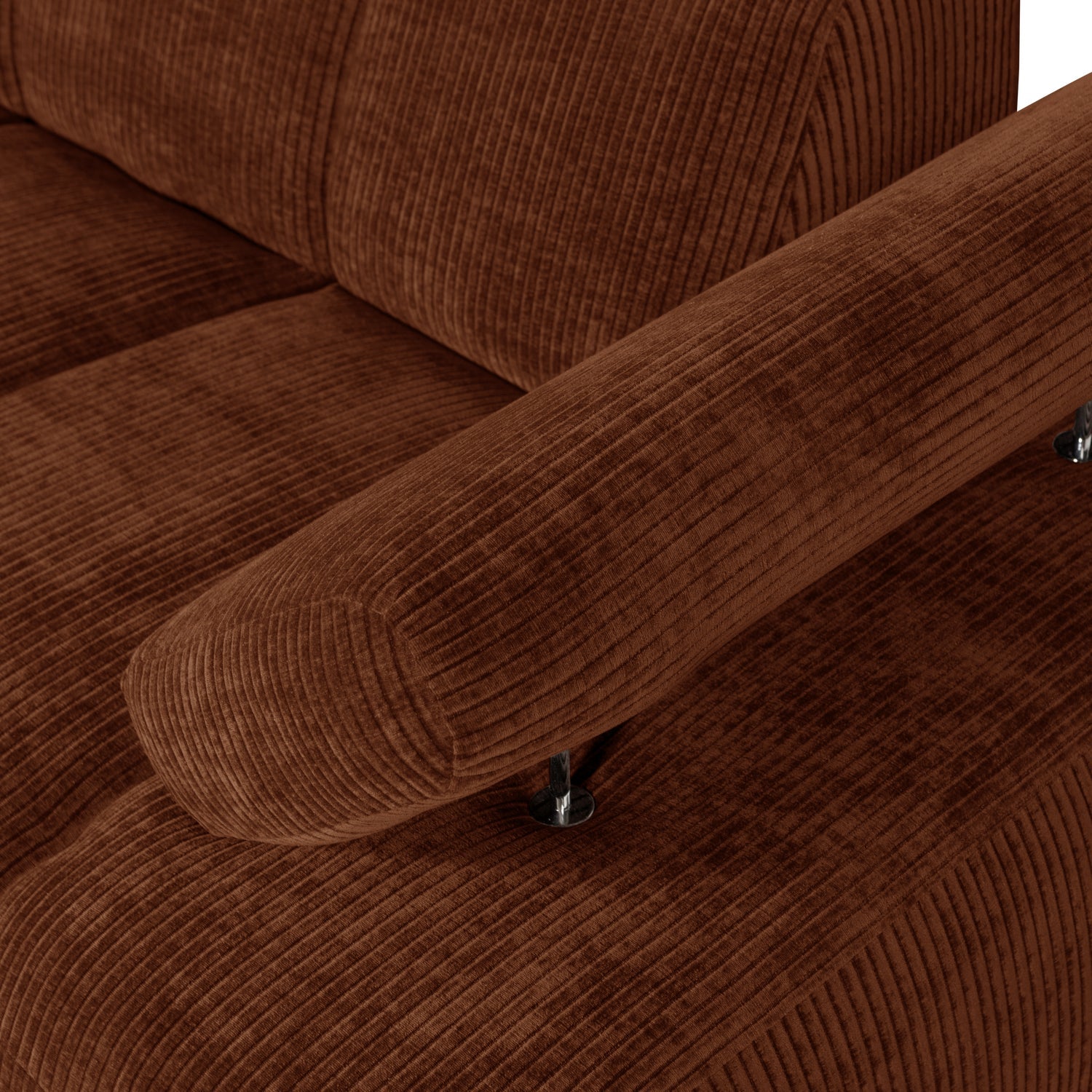 Modulares Sofa MOJO - 1,5-sitziges Element rechtsseitig braunes Cord