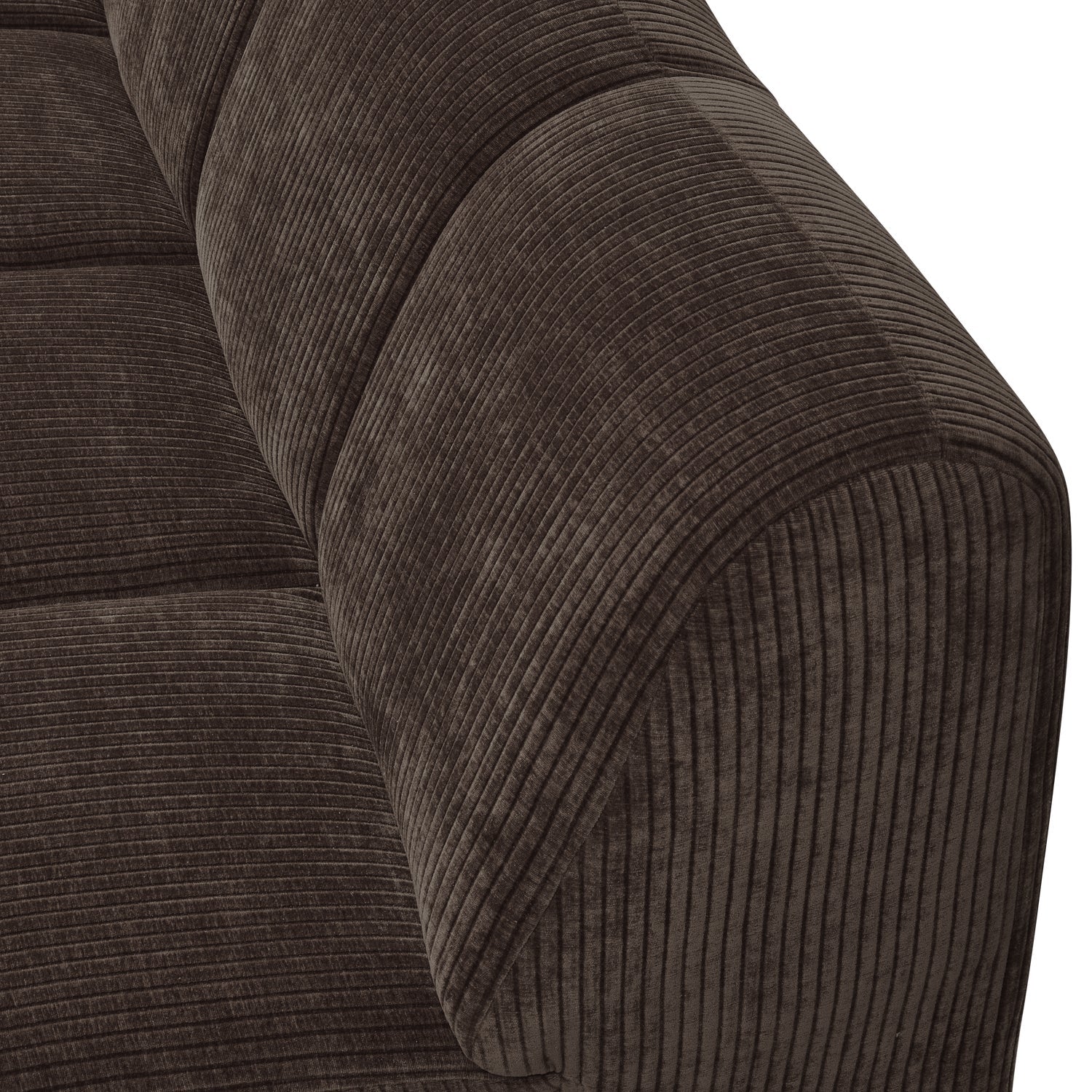 Modulares Sofa MOJO - 2-sitziges Element linksseitig in dunkelbraunem Cord