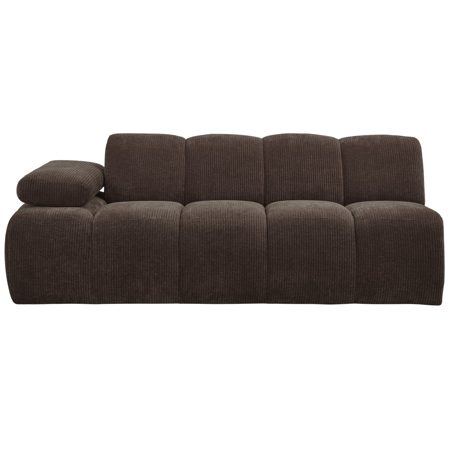 Modulares Sofa MOJO - 2-sitziges Element linksseitig in dunkelbraunem Cord