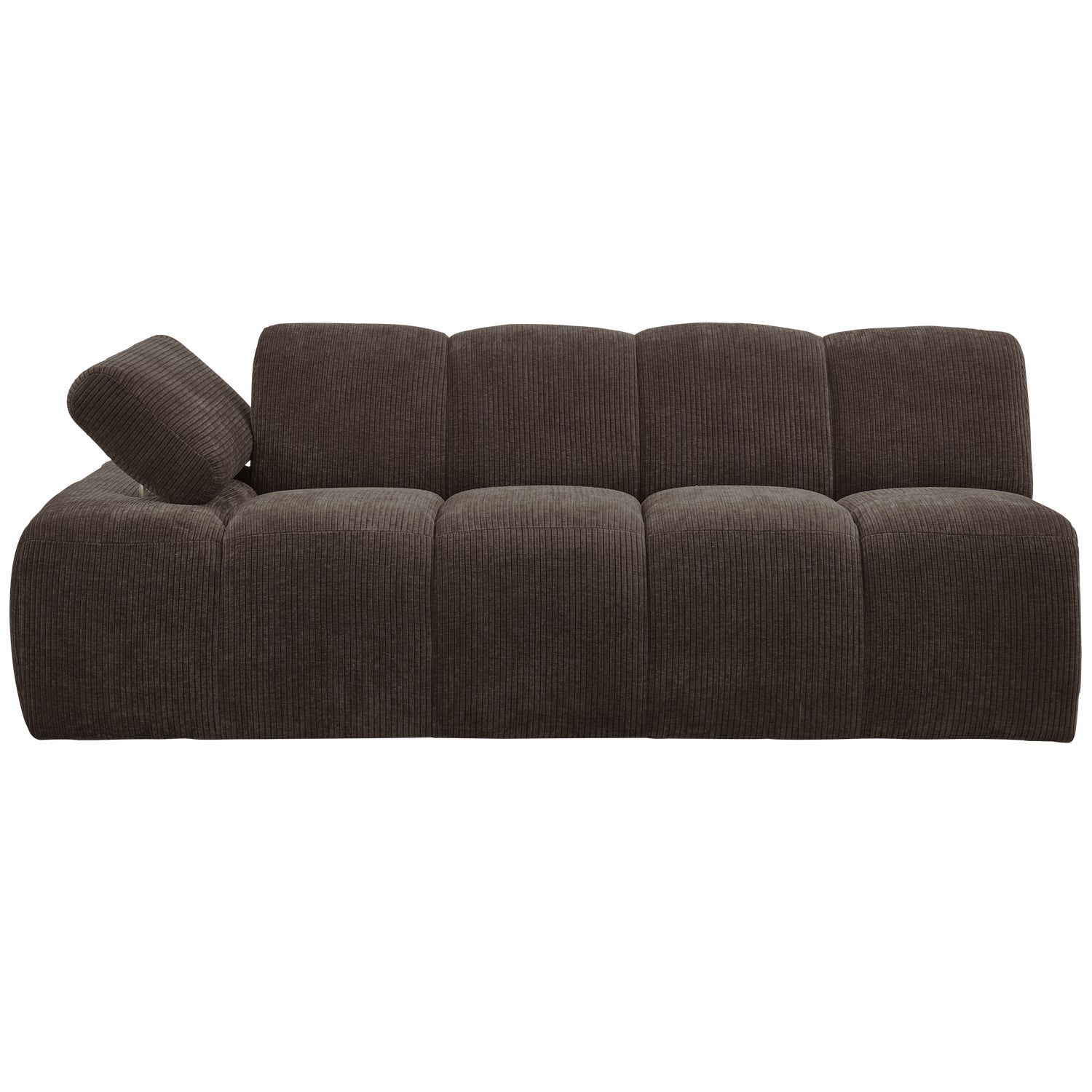 Modulares Sofa MOJO - 2-sitziges Element linksseitig in dunkelbraunem Cord