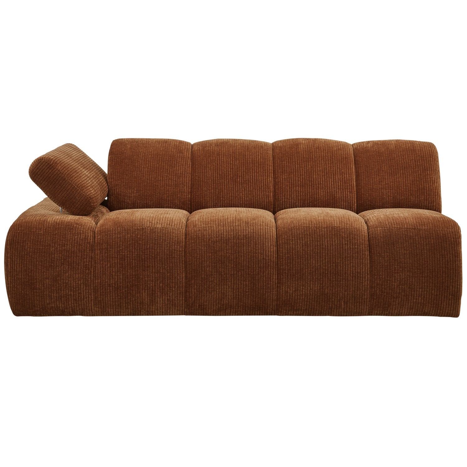 Modulares Sofa MOJO - 2-sitziges Element linksseitig braunes Cord