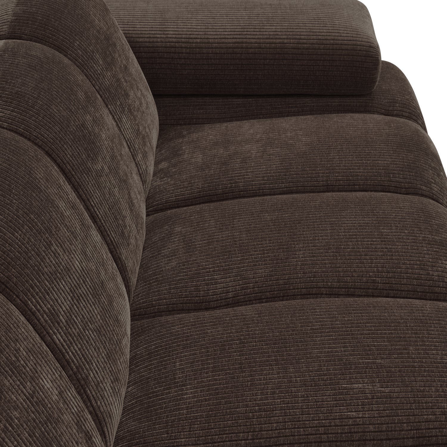 Modulares Sofa MOJO - 2-sitziges Element rechtsseitig dunkelbraun Cord