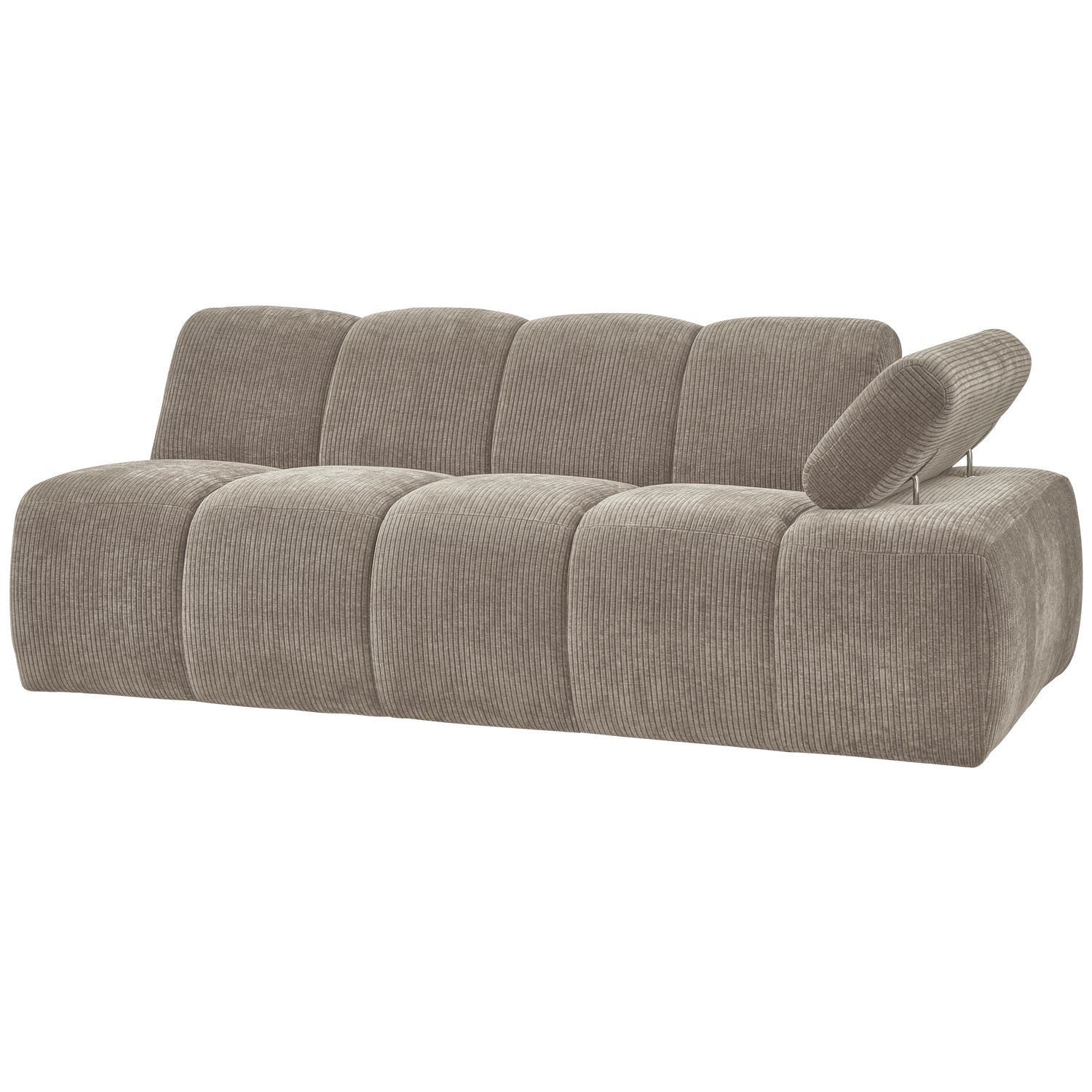 Modulares Sofa MOJO - 2-sitziges Element rechtsseitig in dunklem sandfarbenem Cord
