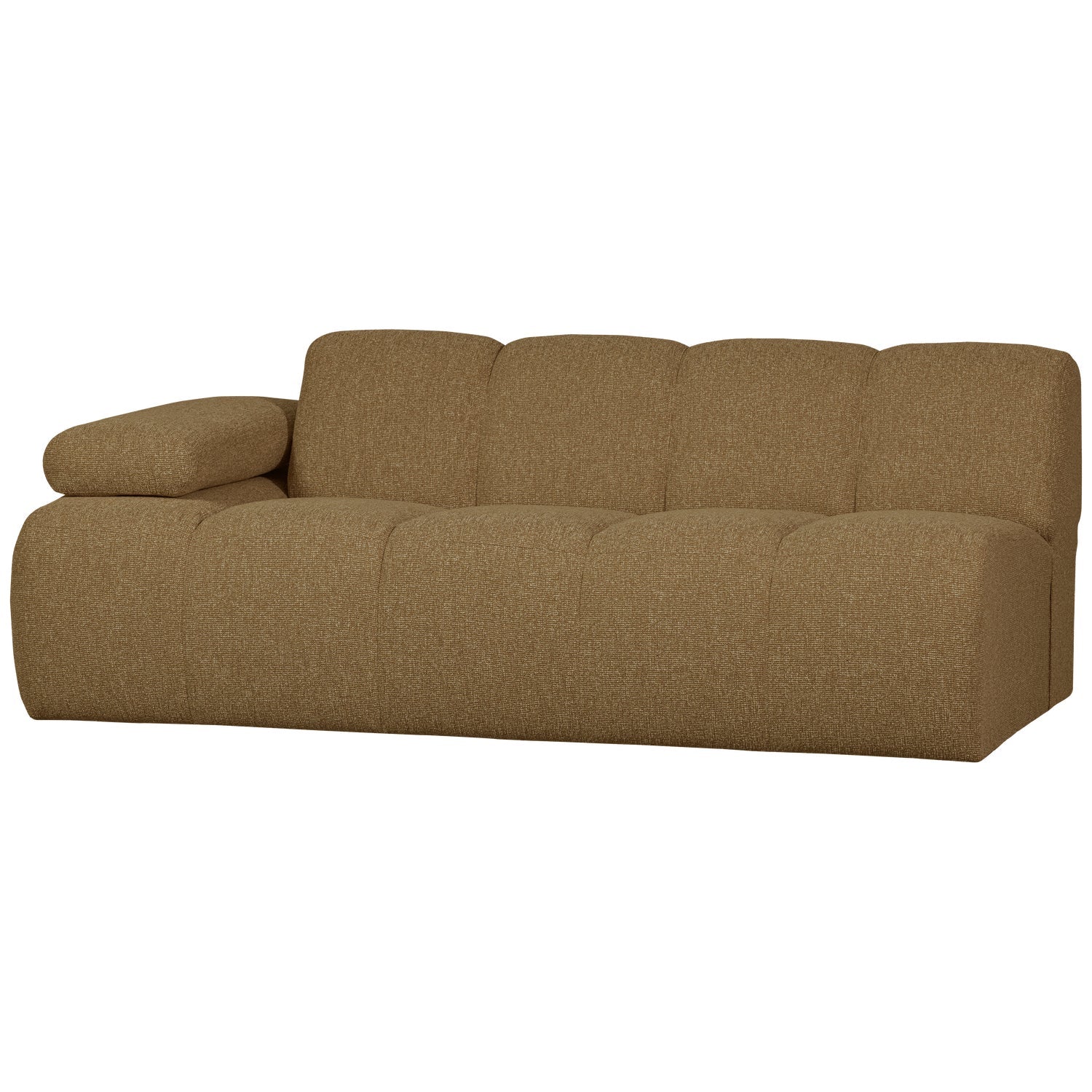 Modulares Sofa MOJO - 2-sitziges Element linksseitig in dunklem Honig-Bouclé