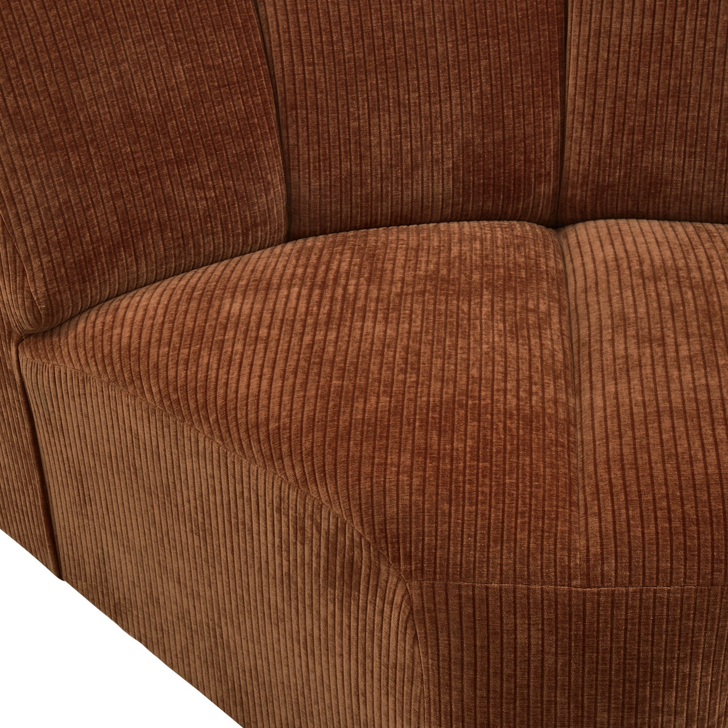 Sofa modułowa MOJO - element narożny rdzawy brązowy sztruks – aksamit