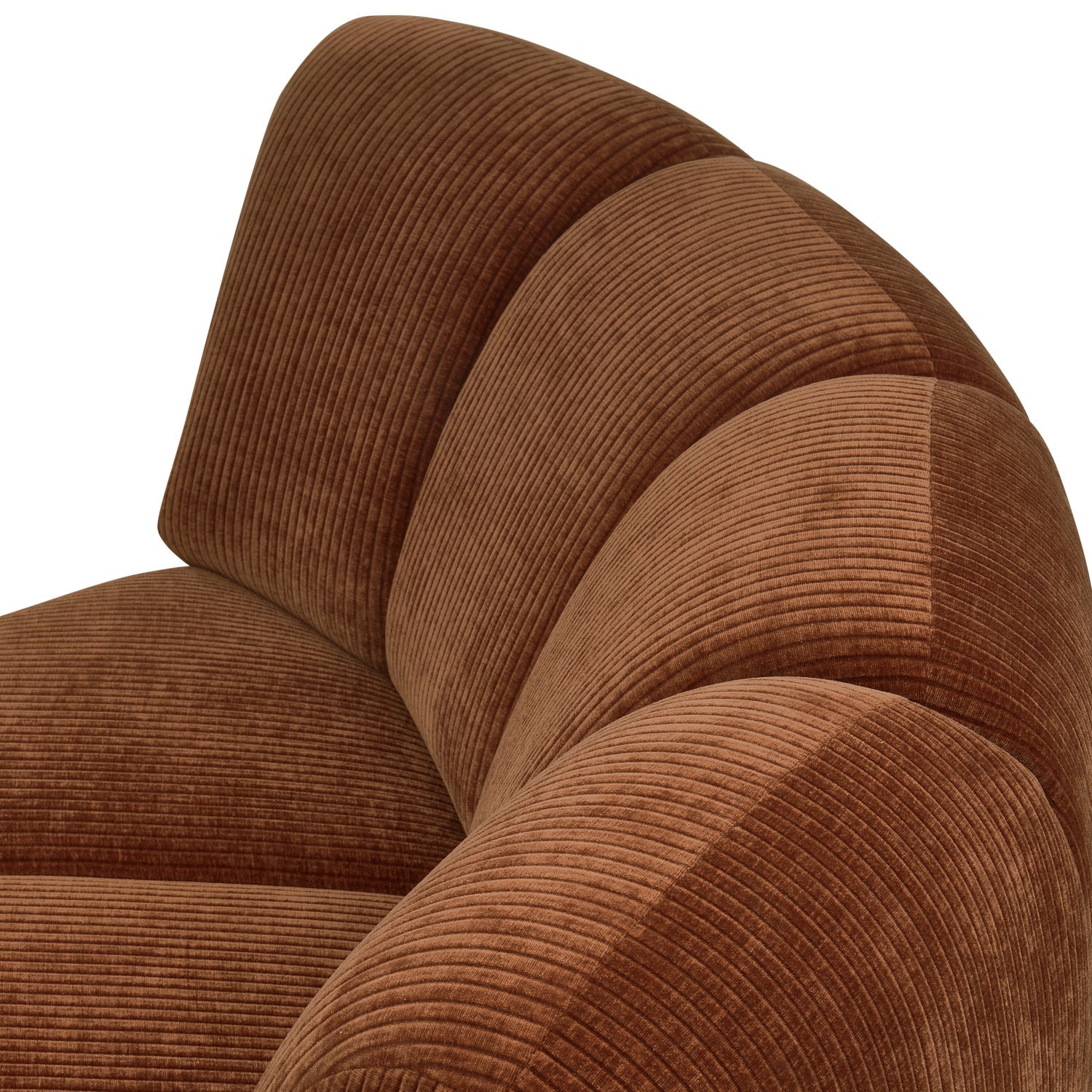 Sofa modułowa MOJO - element narożny rdzawy brązowy sztruks do salonu – Woood