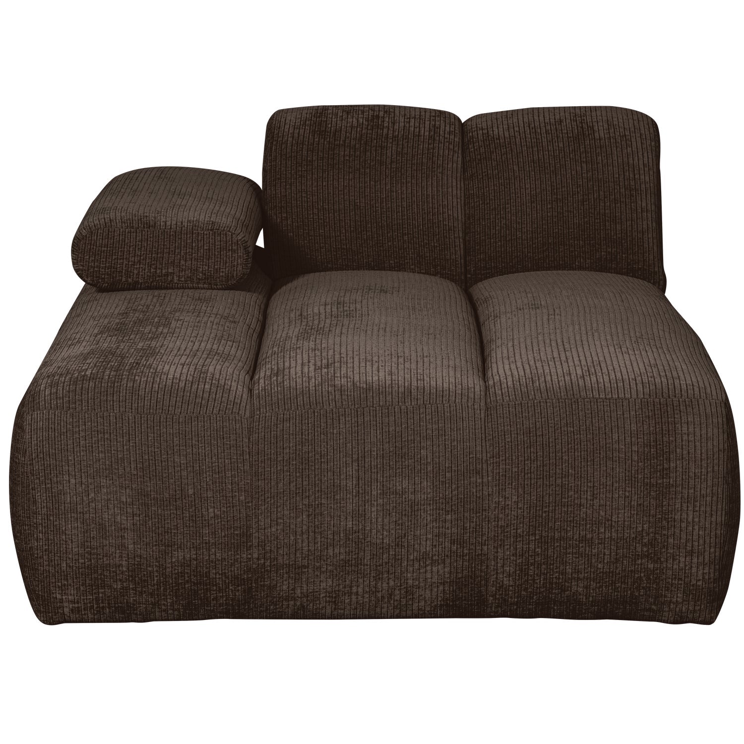 MOJO modular sofa - left-sided dark brown corduroy chaise longue