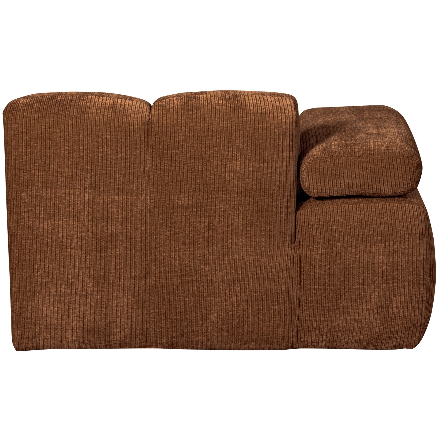Sofa modułowa MOJO - szezlong lewostronny rdzawy brązowy sztruks – aksamit