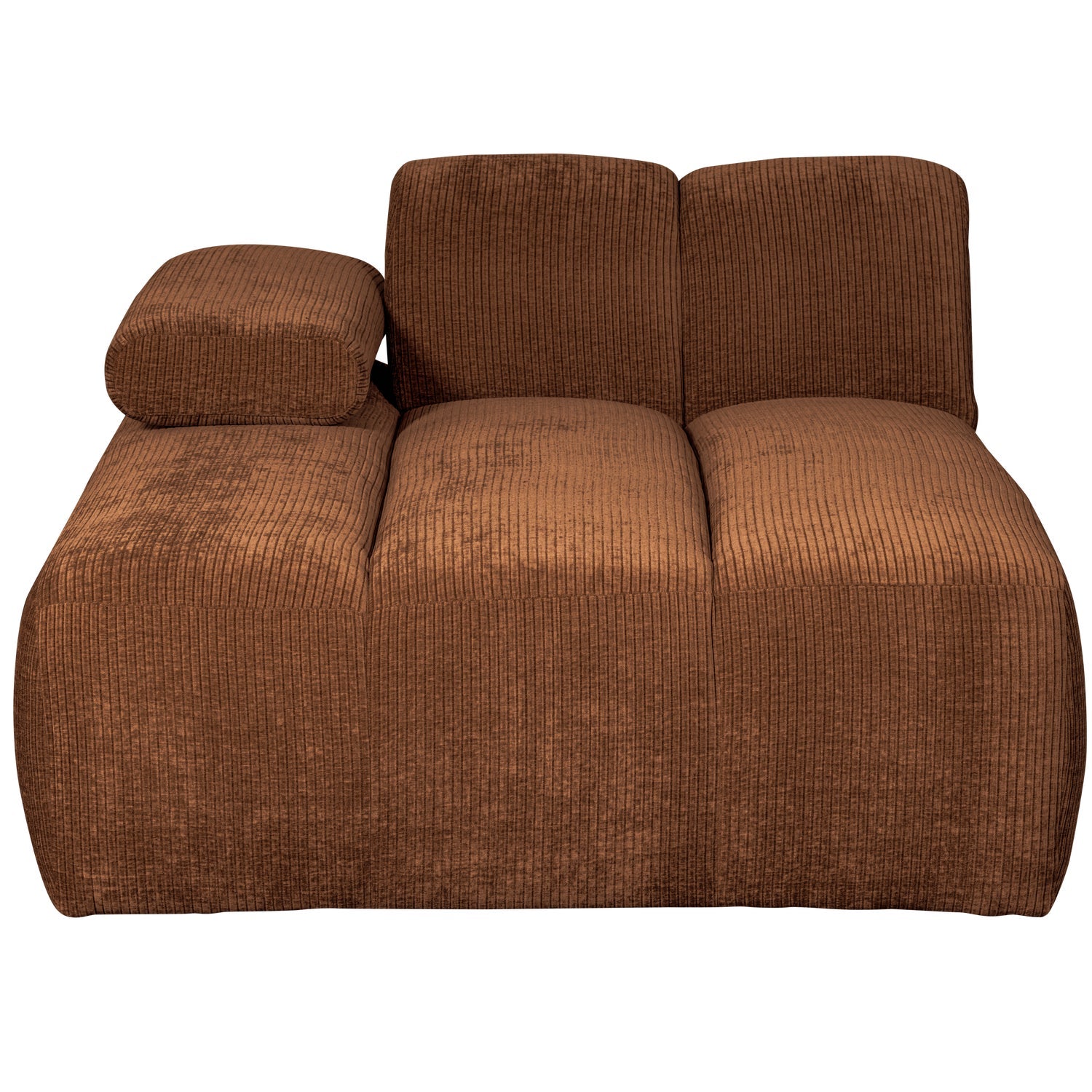 Sofa modułowa MOJO - szezlong lewostronny rdzawy brązowy sztruks do salonu – Woood