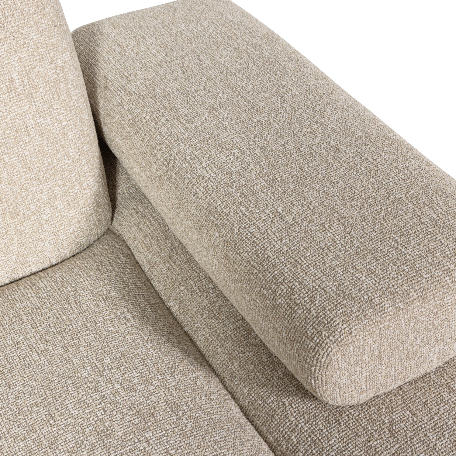 Sofa modułowa MOJO - szezlong prawostronny beżowy melanż bouclé do salonu – Woood