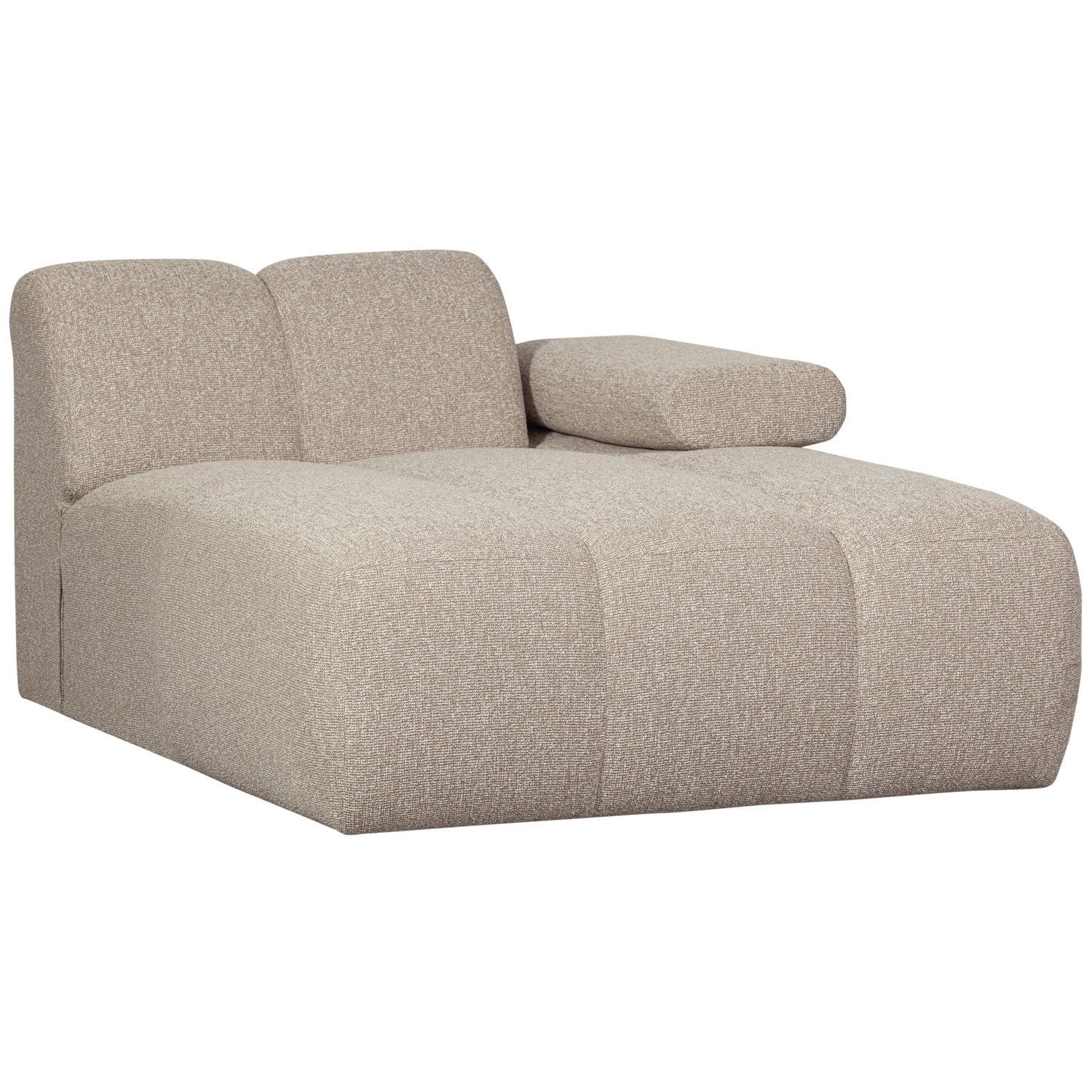 Sofa modułowa MOJO - szezlong prawostronny beżowy melanż bouclé do salonu