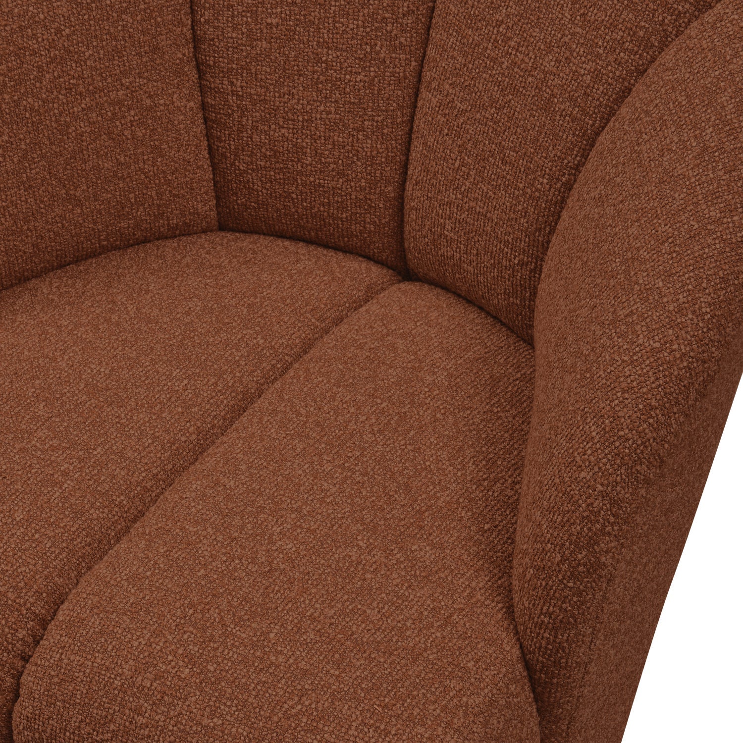 MOJO brown bouclé swivel armchair