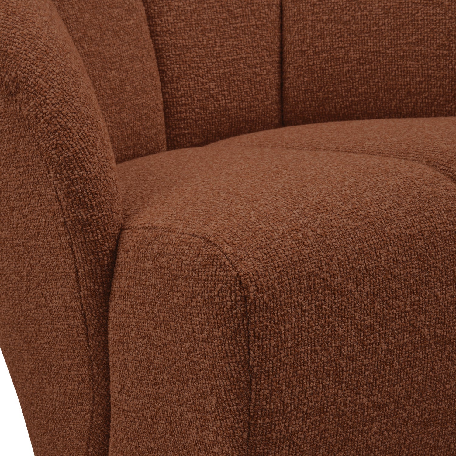 MOJO brown bouclé swivel armchair