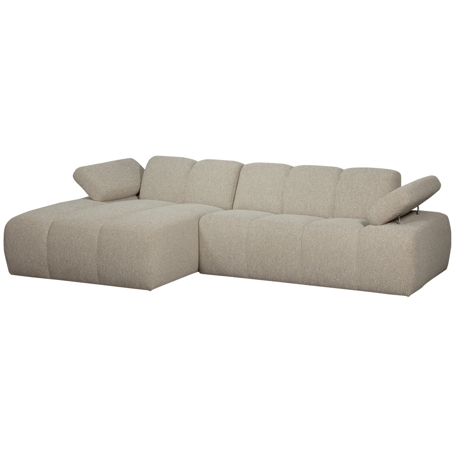 Left-facing modular corner sofa MOJO beige mélange bouclé