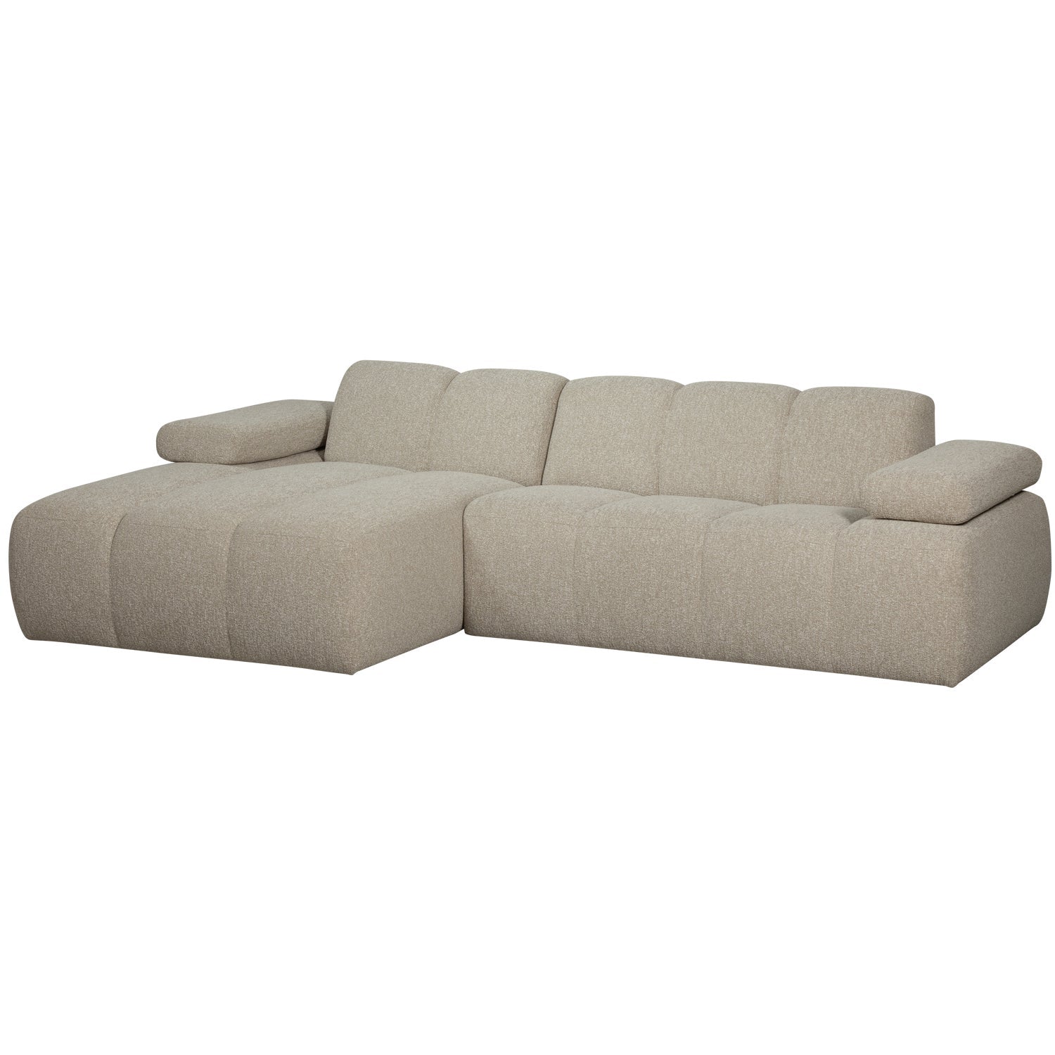 Left-facing modular corner sofa MOJO beige mélange bouclé